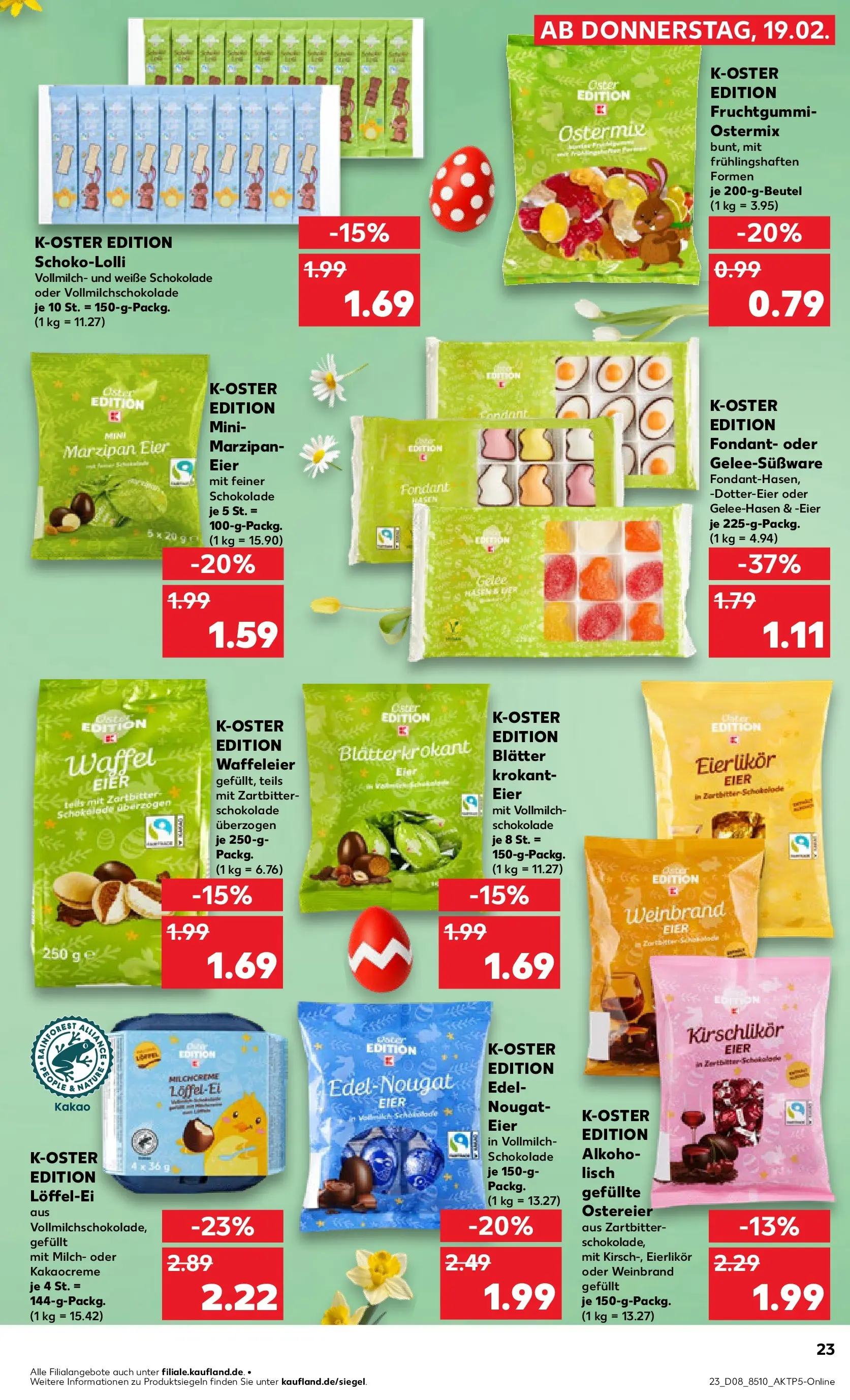 Prospekt Kaufland ab 22.02.2026 » Angebote Online zum Blättern | Seite: 23 | Produkte: Milch, Eier, Schokolade