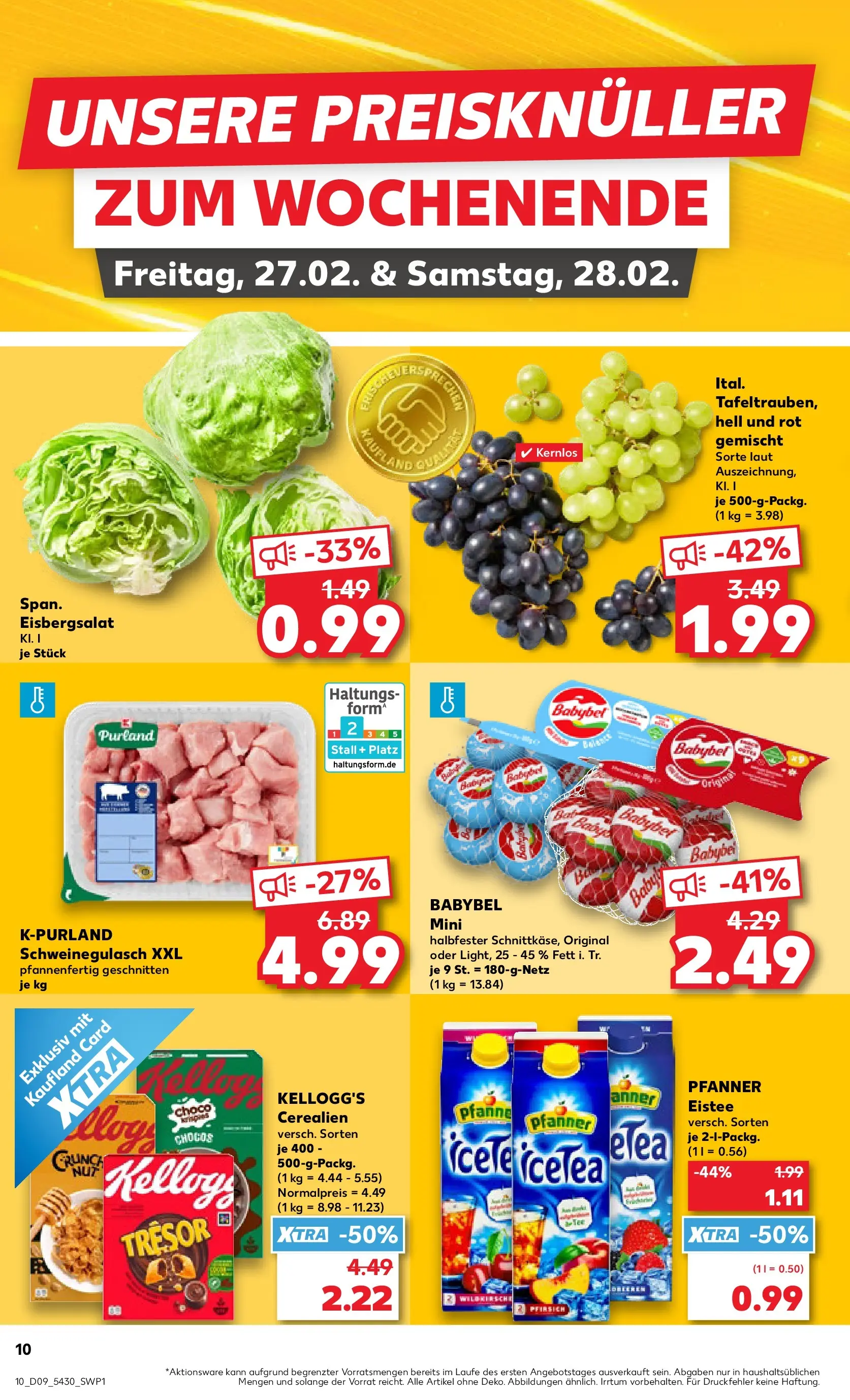 Prospekt Kaufland ab 26.02.2026 » Angebote Online zum Blättern | Seite: 10 | Produkte: Kellogg's, Pfanner eistee, Pfirsich, Babybel