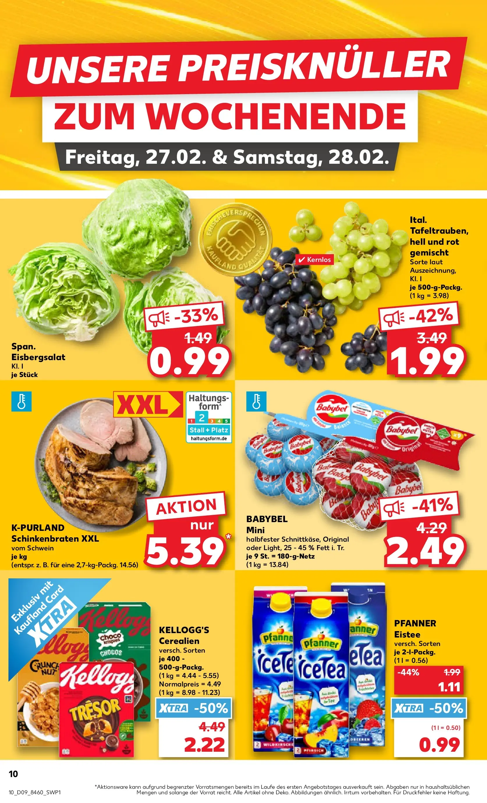 Prospekt Kaufland ab 26.02.2026 » Angebote Online zum Blättern | Seite: 10 | Produkte: Kellogg's, Eisbergsalat, Pfanner eistee, Babybel