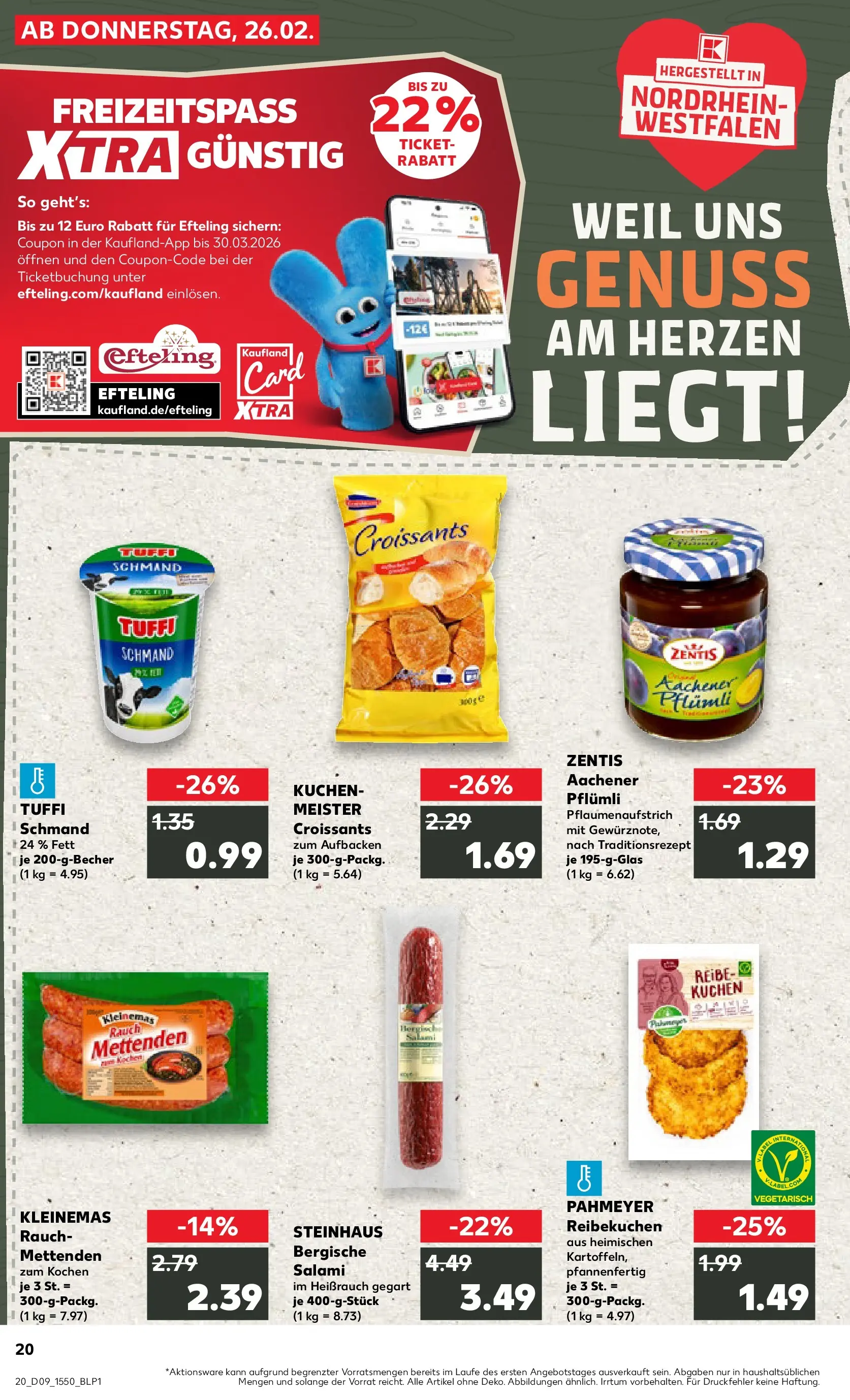 Prospekt Kaufland ab 26.02.2026 » Angebote und Werbung Online | Seite: 20 | Produkte: Croissant, Salami, Kuchen Prospekt Kaufland ab 26.02.2026 » Angebote Online zum Blättern | Seite: 20 | Produkte: Croissant, Salami, Kuchen