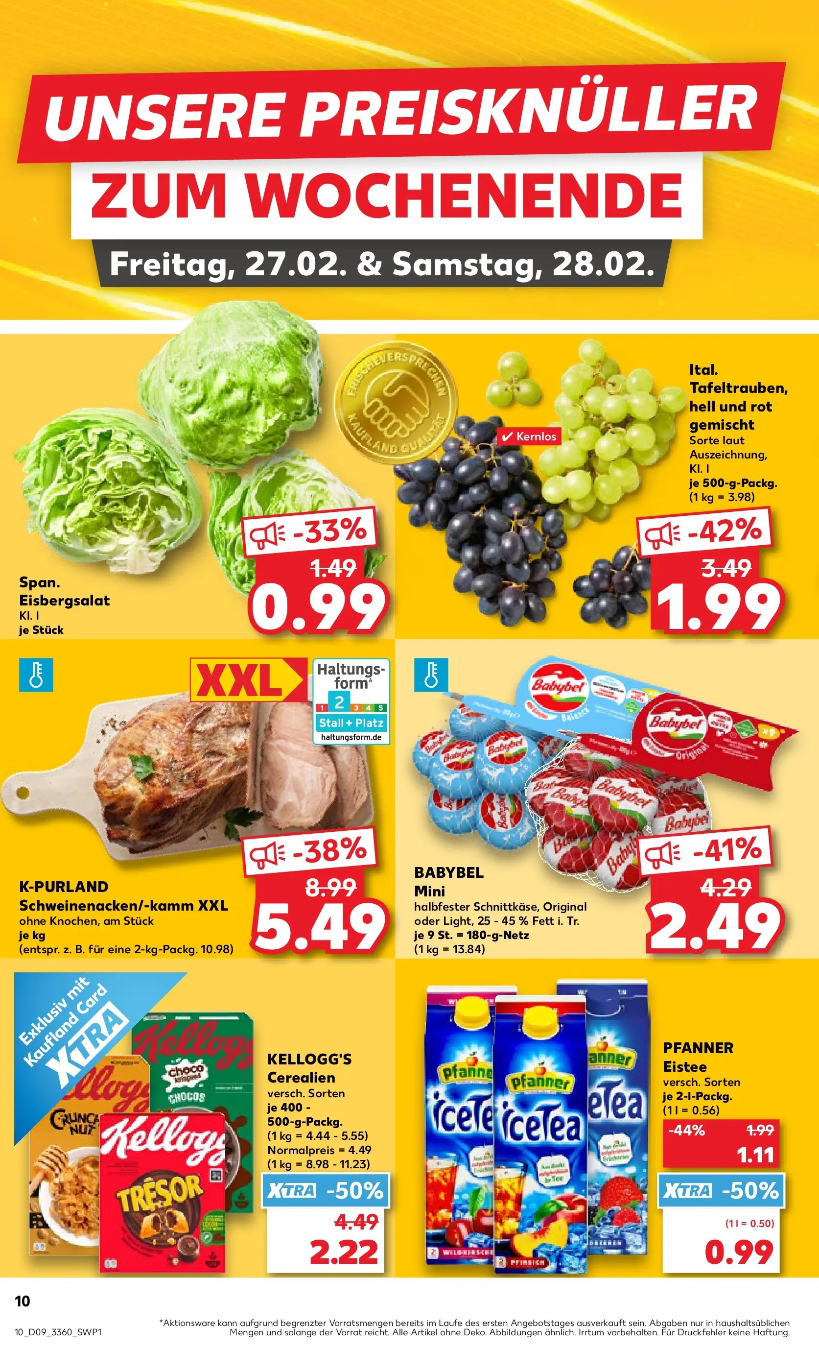 Prospekt Kaufland ab 26.02.2026 » Angebote Online zum Blättern | Seite: 10 | Produkte: Kellogg's, Pfanner eistee, Pfirsich, Babybel