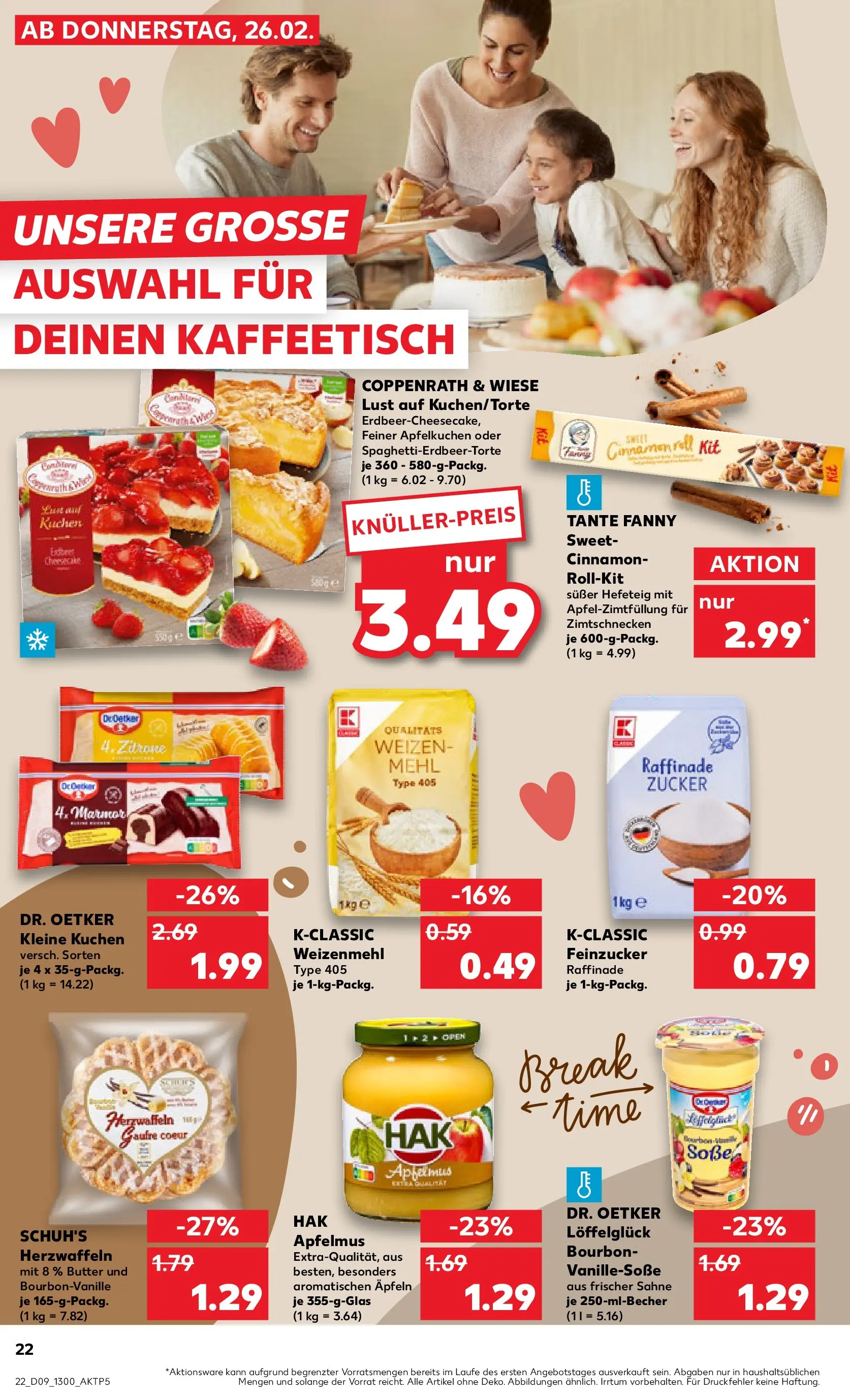 Prospekt Kaufland ab 26.02.2026 » Angebote Online zum Blättern | Seite: 22 | Produkte: Mehl, Soße, Zitrone, Sahne