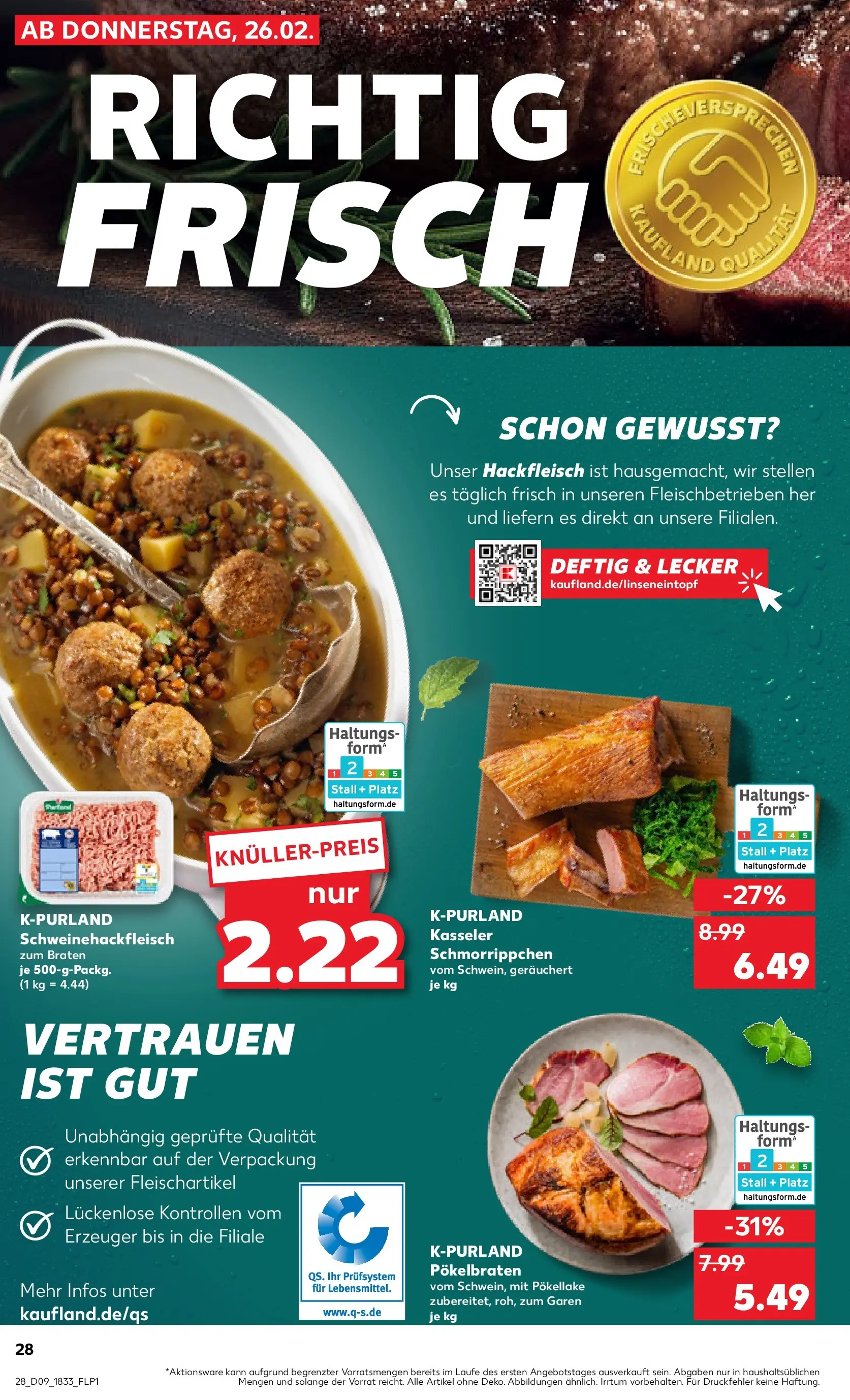 Prospekt Kaufland ab 26.02.2026 » Angebote Online zum Blättern | Seite: 28 | Produkte: Hackfleisch