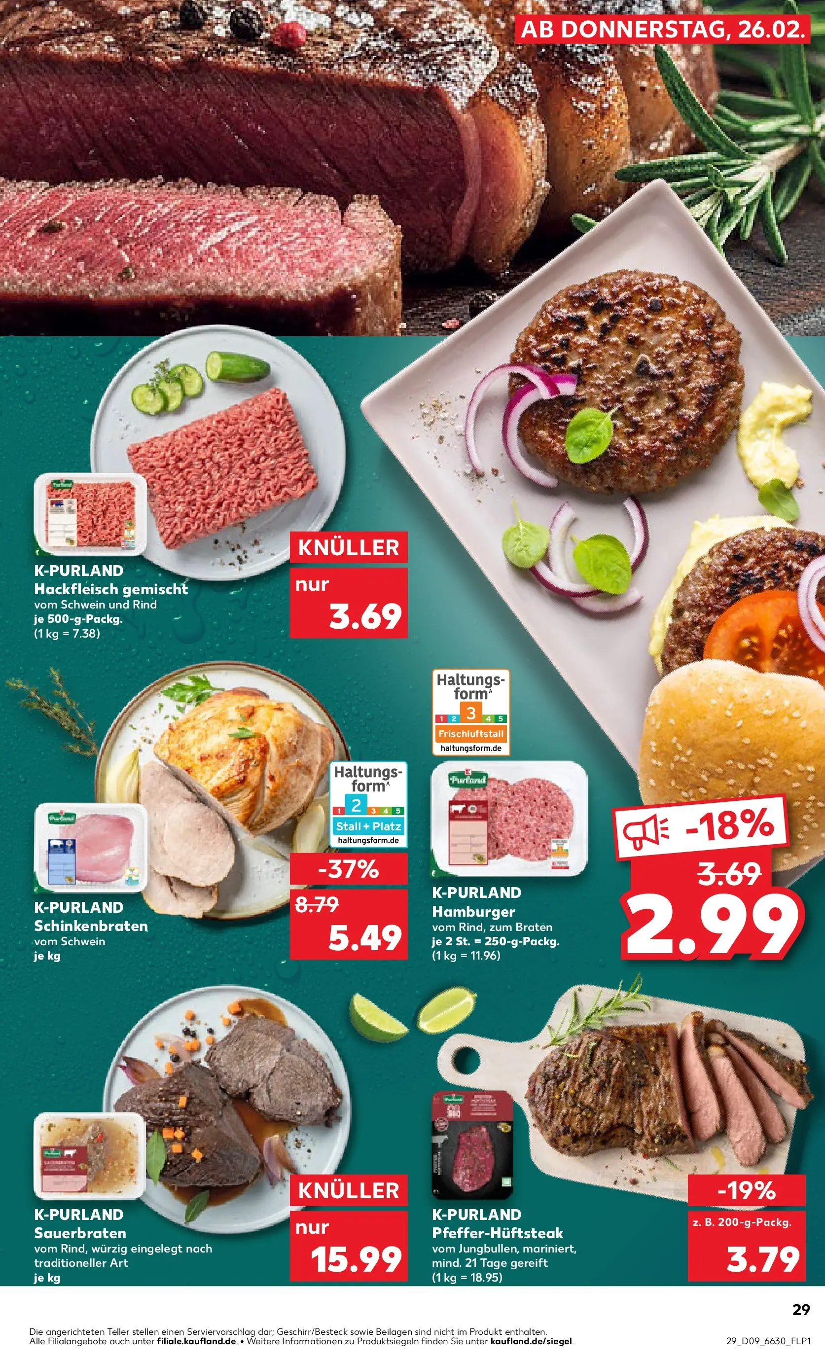 Prospekt Kaufland ab 26.02.2026 » Angebote Online zum Blättern | Seite: 37 | Produkte: Steak, Hackfleisch