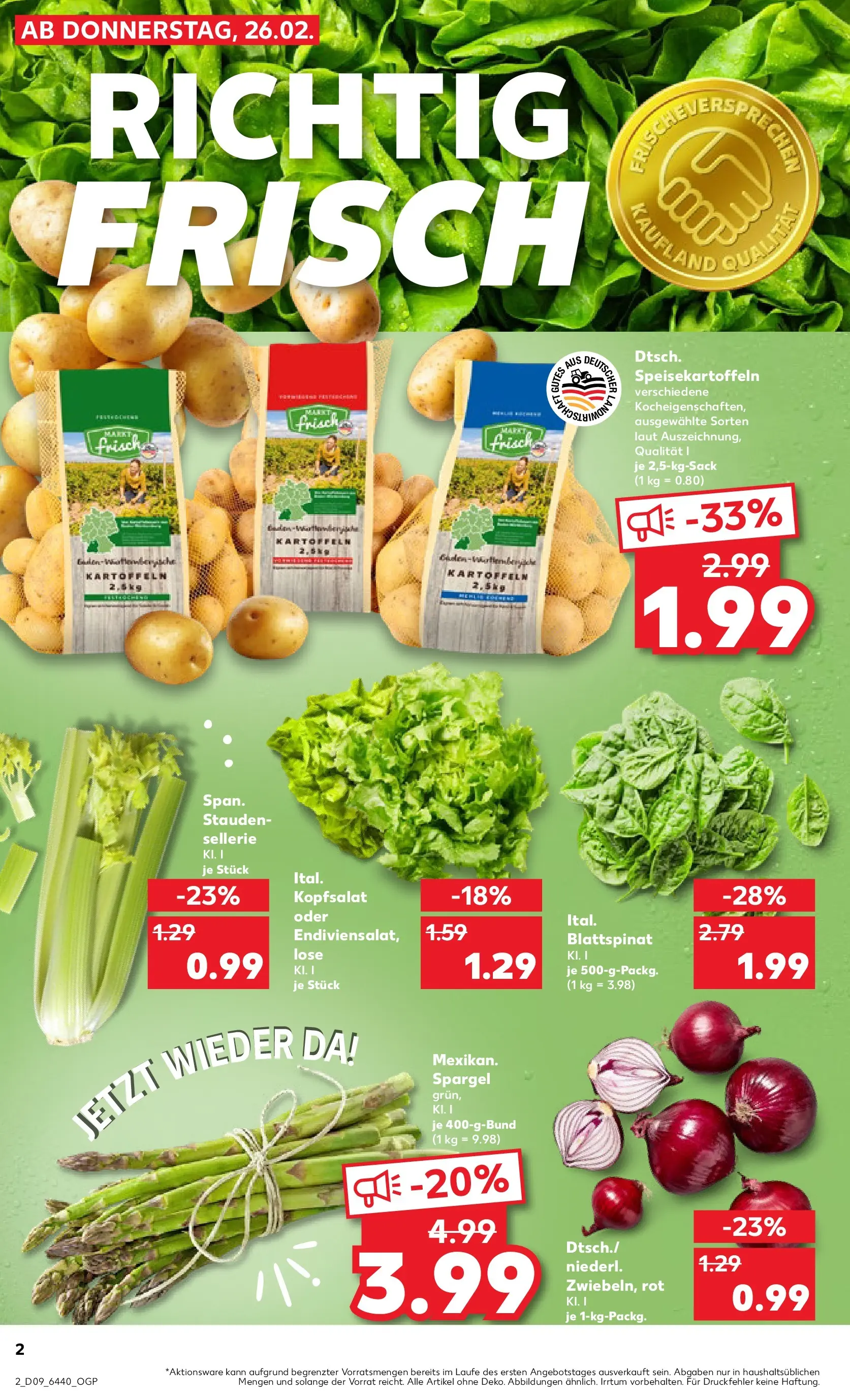 Prospekt Kaufland ab 26.02.2026 » Angebote und Werbung Online | Seite: 2 | Produkte: Spargel, Kartoffeln Prospekt Kaufland ab 26.02.2026 » Angebote Online zum Blättern | Seite: 2 | Produkte: Spargel, Kartoffeln