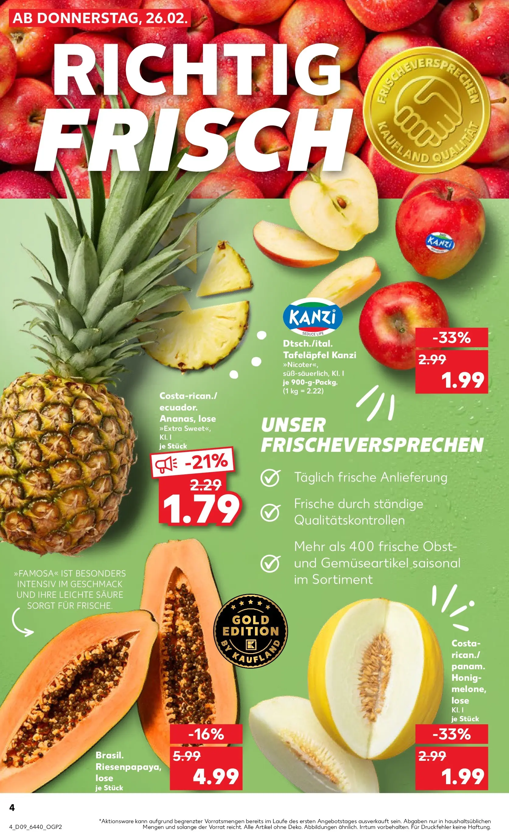 Prospekt Kaufland ab 26.02.2026 » Angebote Online zum Blättern | Seite: 4 | Produkte: Apple, Obst
