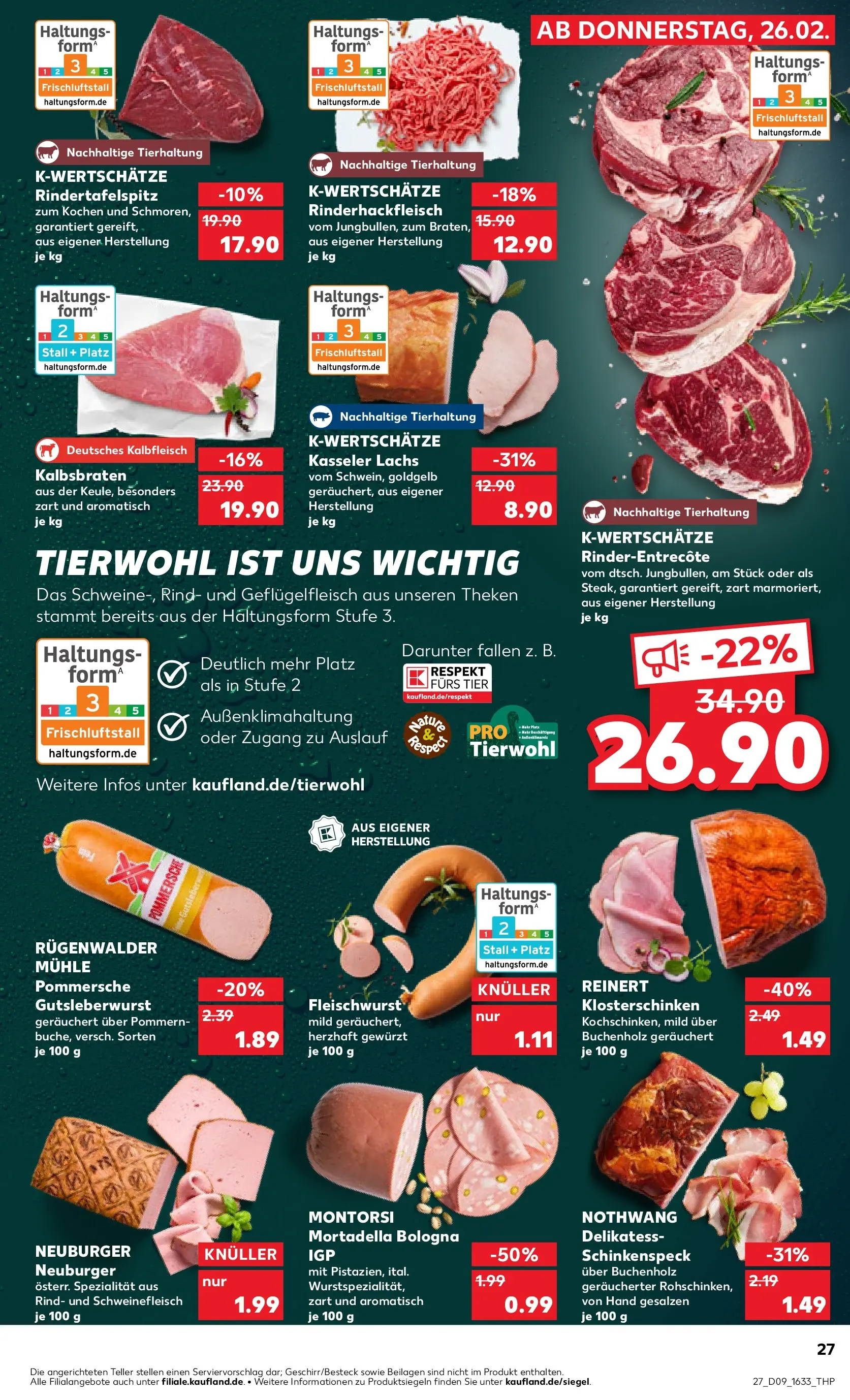 Prospekt Kaufland ab 26.02.2026 » Angebote Online zum Blättern | Seite: 27 | Produkte: Mühle, Lachs, Schweinefleisch