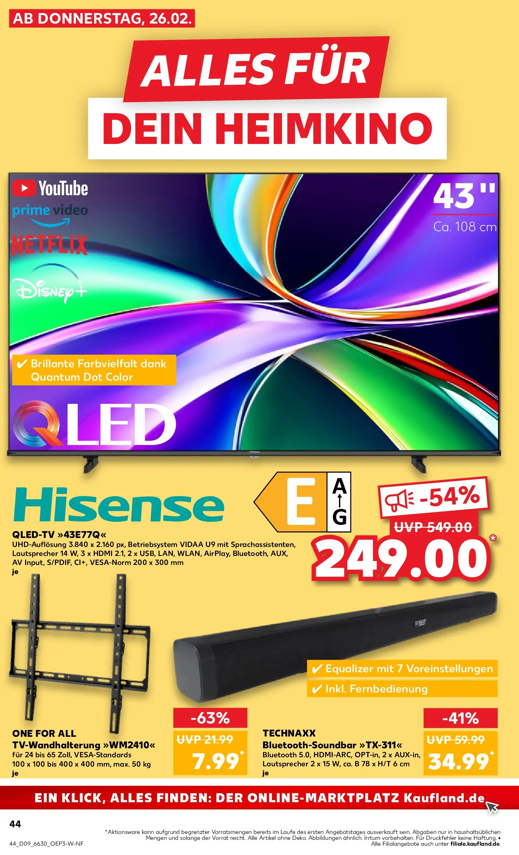 Prospekt Kaufland ab 26.02.2026 » Angebote Online zum Blättern | Seite: 52 | Produkte: Lautsprecher, Hisense, Soundbar, Video