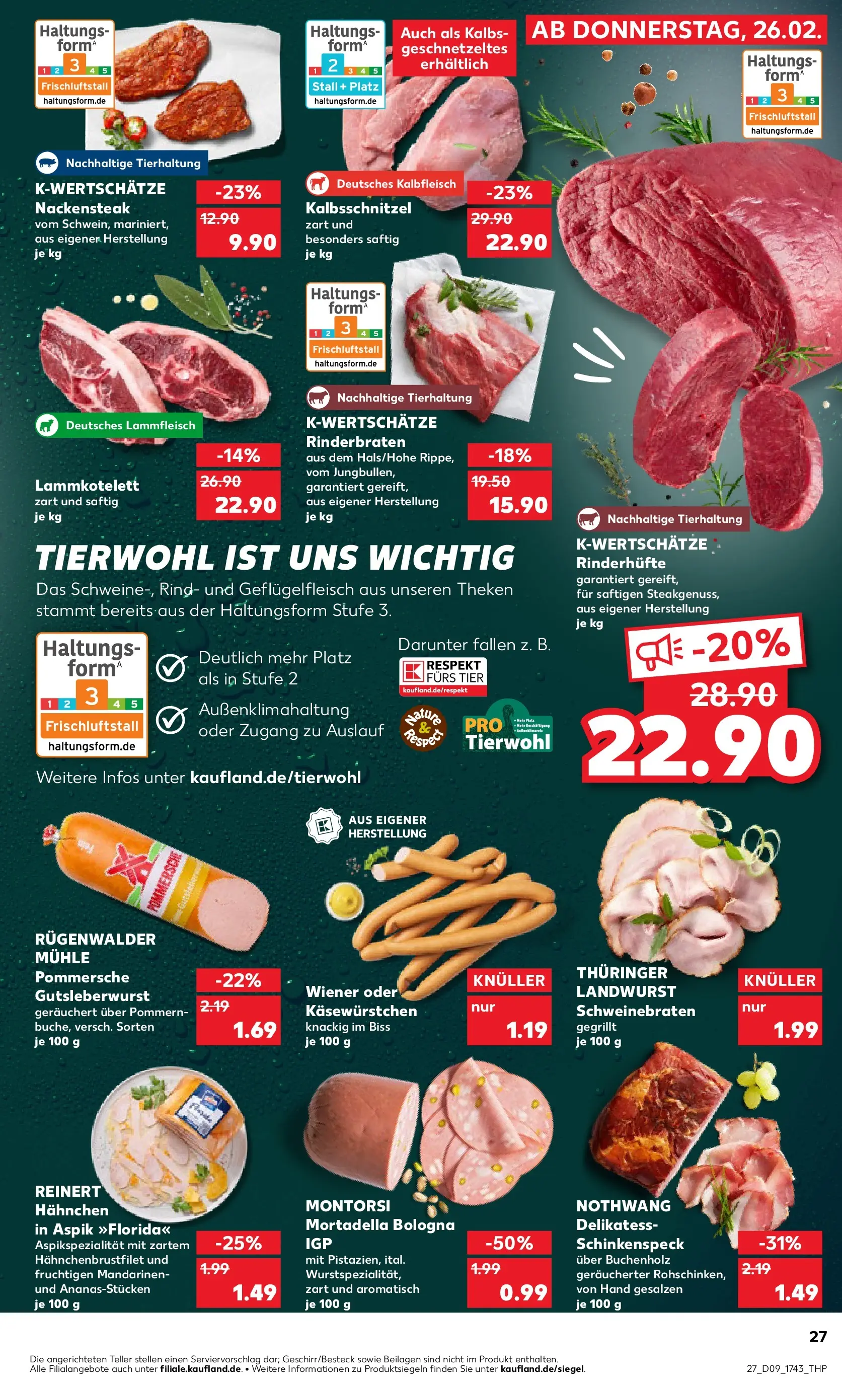 Prospekt Kaufland ab 26.02.2026 » Angebote Online zum Blättern | Seite: 27 | Produkte: Mühle, Hahnchen, Mandarinen, Steak