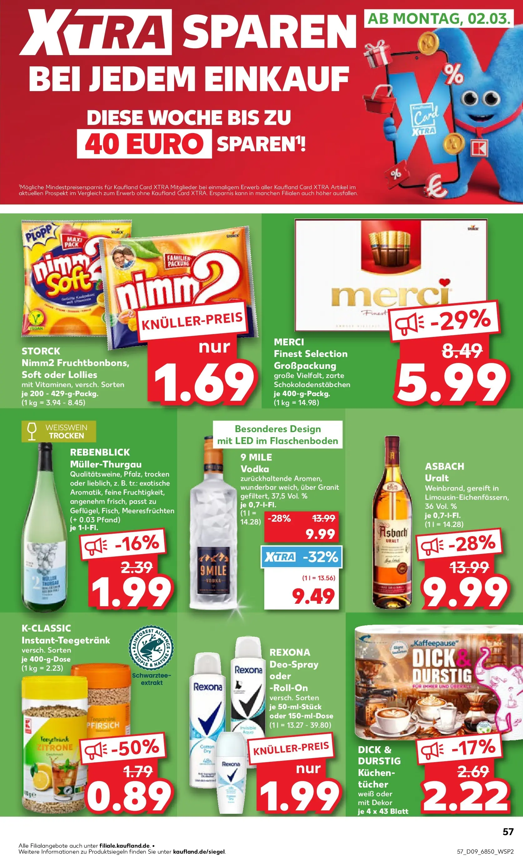 Prospekt Kaufland ab 26.02.2026 » Angebote und Werbung Online | Seite: 57 | Produkte: Weißwein, Zitrone, Deospray, Asbach Prospekt Kaufland ab 26.02.2026 » Angebote Online zum Blättern | Seite: 57 | Produkte: Weißwein, Zitrone, Deospray, Asbach