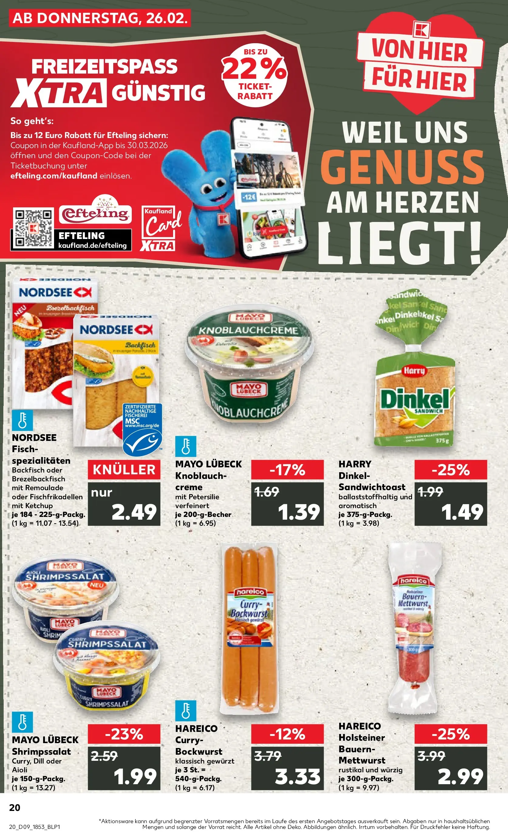 Prospekt Kaufland ab 26.02.2026 » Angebote Online zum Blättern | Seite: 20 | Produkte: Creme, Fisch, Knoblauch, Petersilie