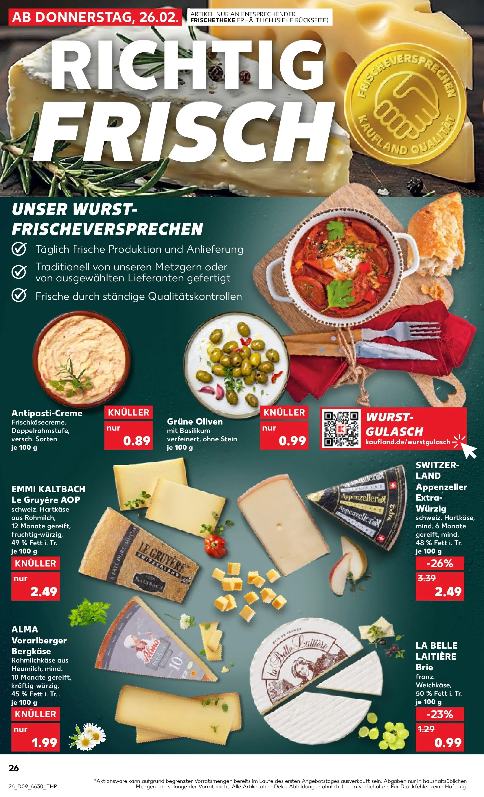Prospekt Kaufland ab 26.02.2026 » Angebote und Werbung Online | Seite: 26 | Produkte: Gulasch, Wurst Prospekt Kaufland ab 26.02.2026 » Angebote Online zum Blättern | Seite: 26 | Produkte: Gulasch, Wurst