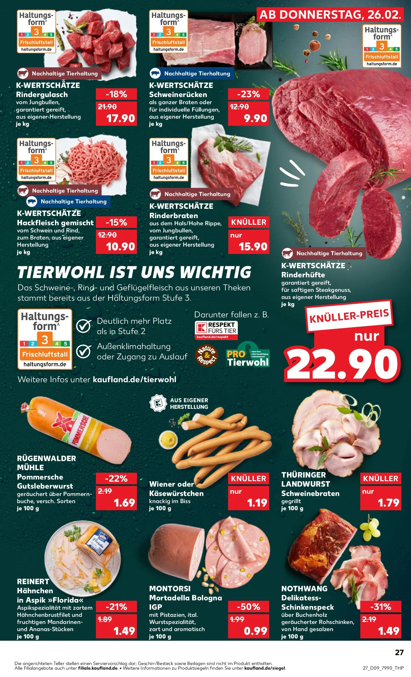 Prospekt Kaufland ab 26.02.2026 » Angebote und Werbung Online | Seite: 27 | Produkte: Rinderbraten, Mandarinen, Schweinerucken, Hackfleisch Prospekt Kaufland ab 26.02.2026 » Angebote Online zum Blättern | Seite: 27 | Produkte: Rinderbraten, Mandarinen, Schweinerucken, Hackfleisch
