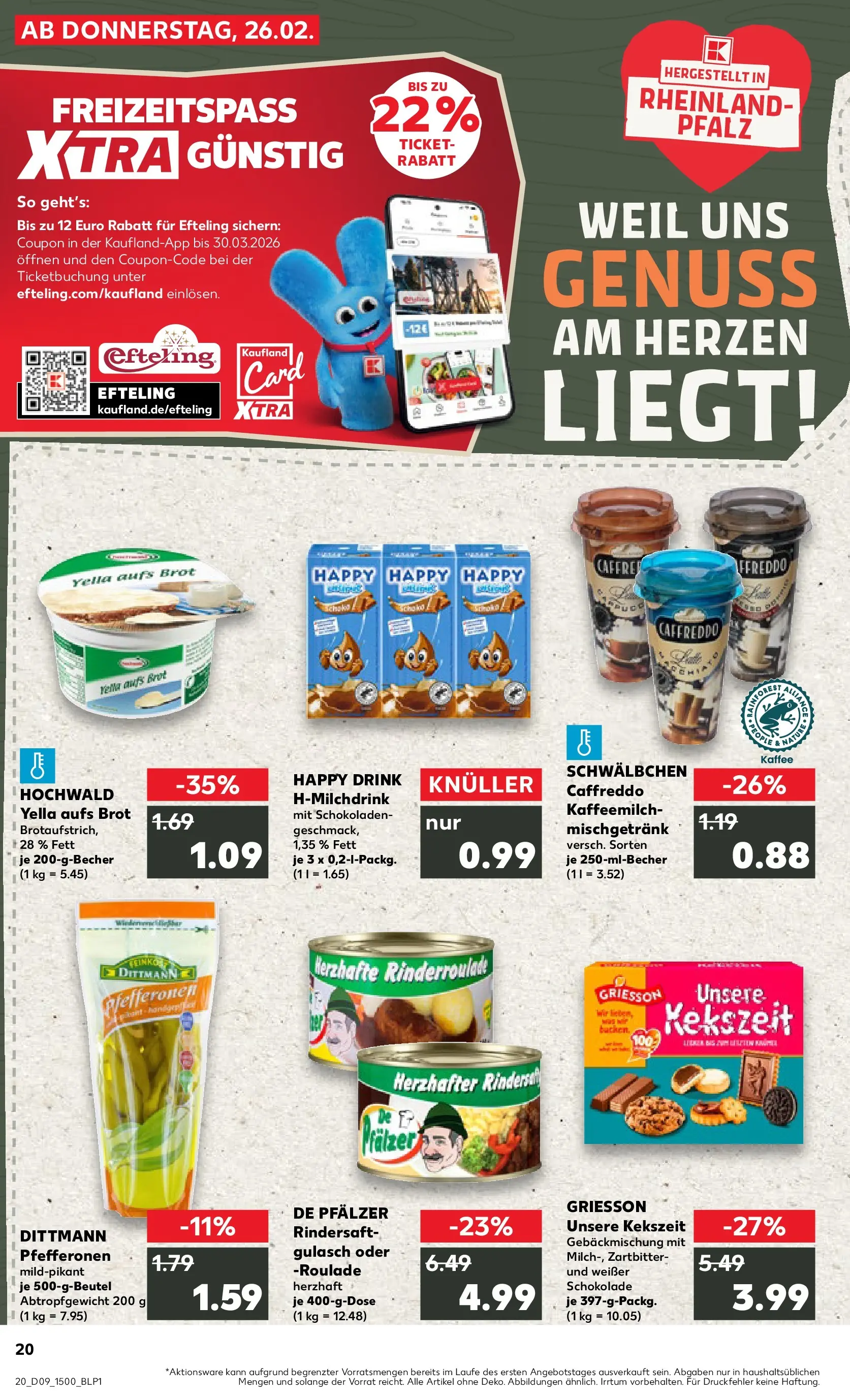 Prospekt Kaufland ab 26.02.2026 » Angebote und Werbung Online | Seite: 20 | Produkte: Kaffee, Schokolade, Gulasch, Brot Prospekt Kaufland ab 26.02.2026 » Angebote Online zum Blättern | Seite: 20 | Produkte: Kaffee, Schokolade, Gulasch, Brot