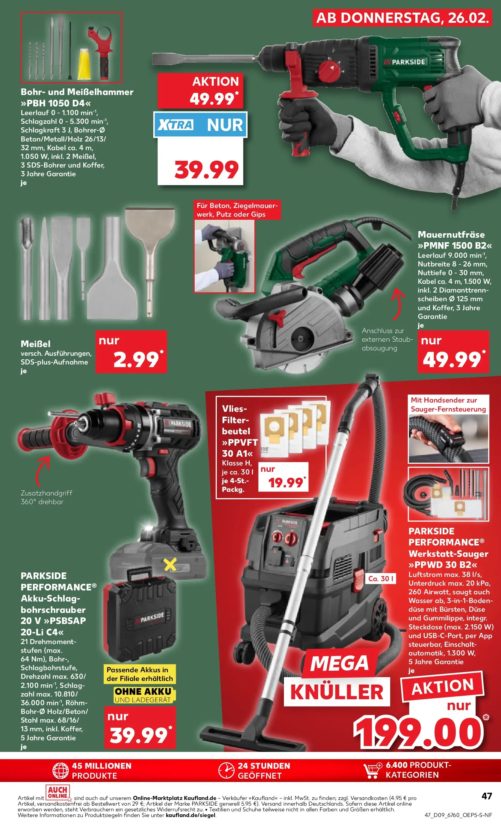 Prospekt Kaufland ab 26.02.2026 » Angebote Online zum Blättern | Seite: 47 | Produkte: Kabel, Steckdose, Wasser, Ladegerät