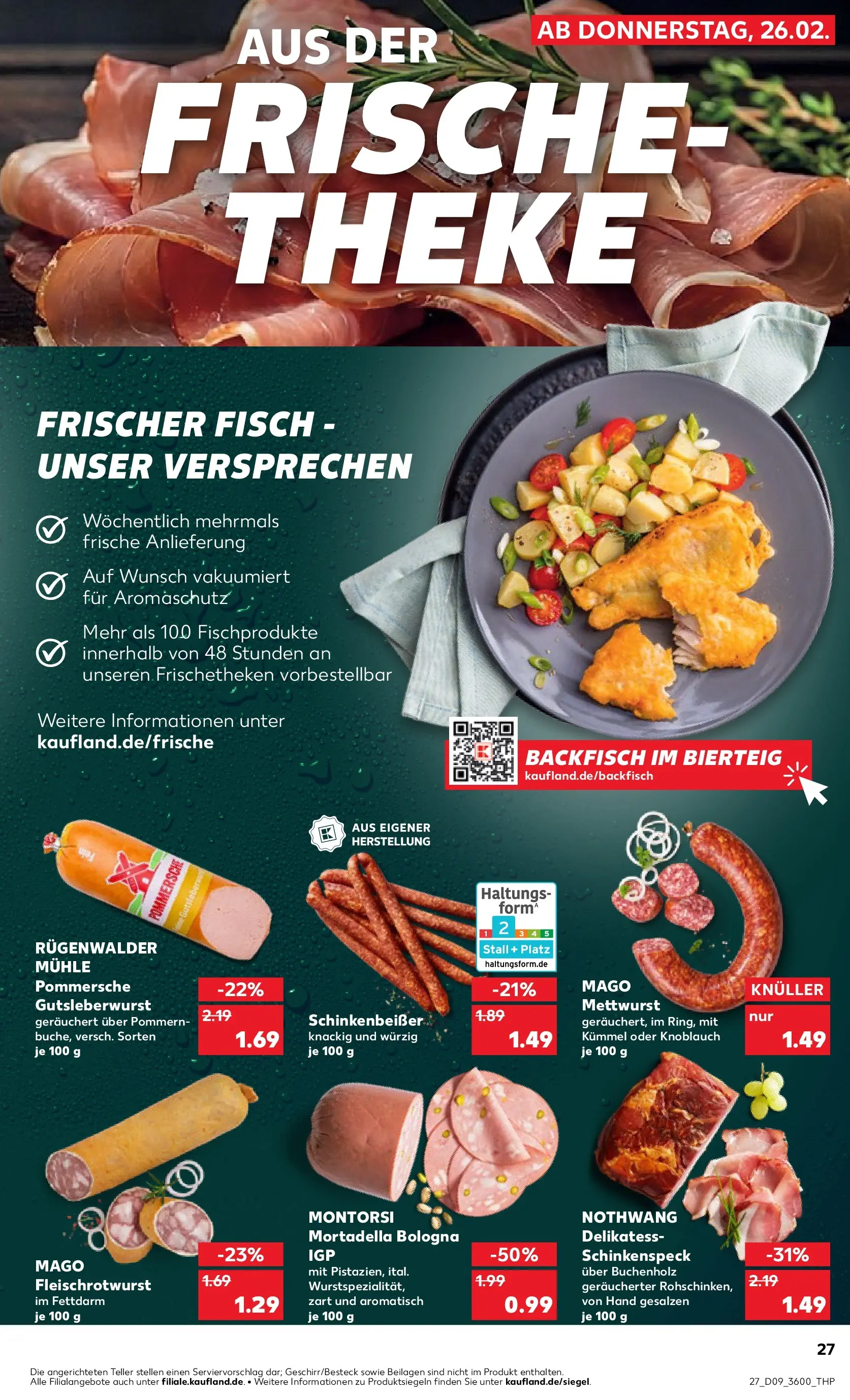 Prospekt Kaufland ab 26.02.2026 » Angebote und Werbung Online | Seite: 27 | Produkte: Mühle, Theke, Fisch, Knoblauch Prospekt Kaufland ab 26.02.2026 » Angebote Online zum Blättern | Seite: 27 | Produkte: Mühle, Theke, Fisch, Knoblauch
