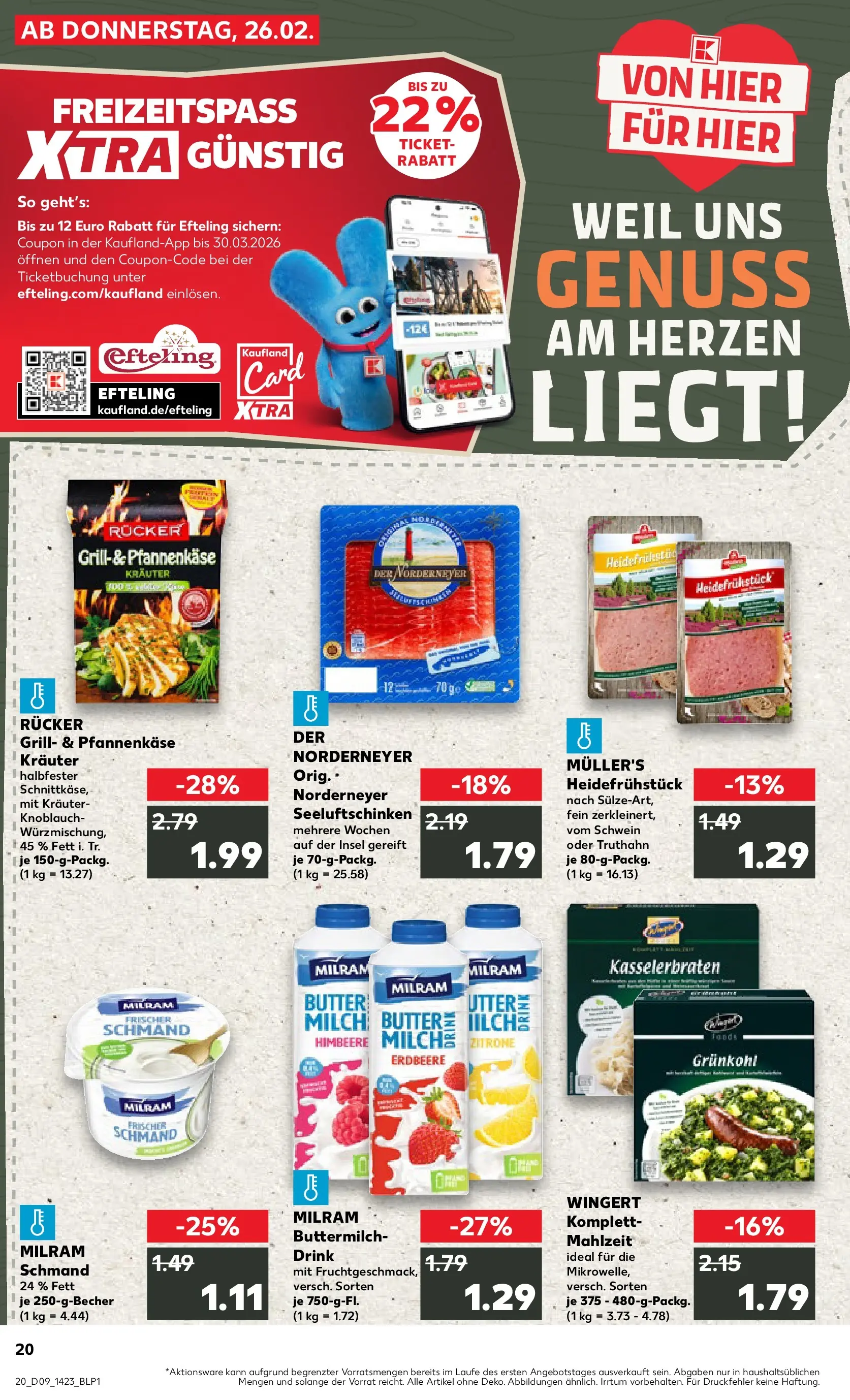 Prospekt Kaufland ab 26.02.2026 » Angebote Online zum Blättern | Seite: 20 | Produkte: Grill, Milch, Butter, Knoblauch