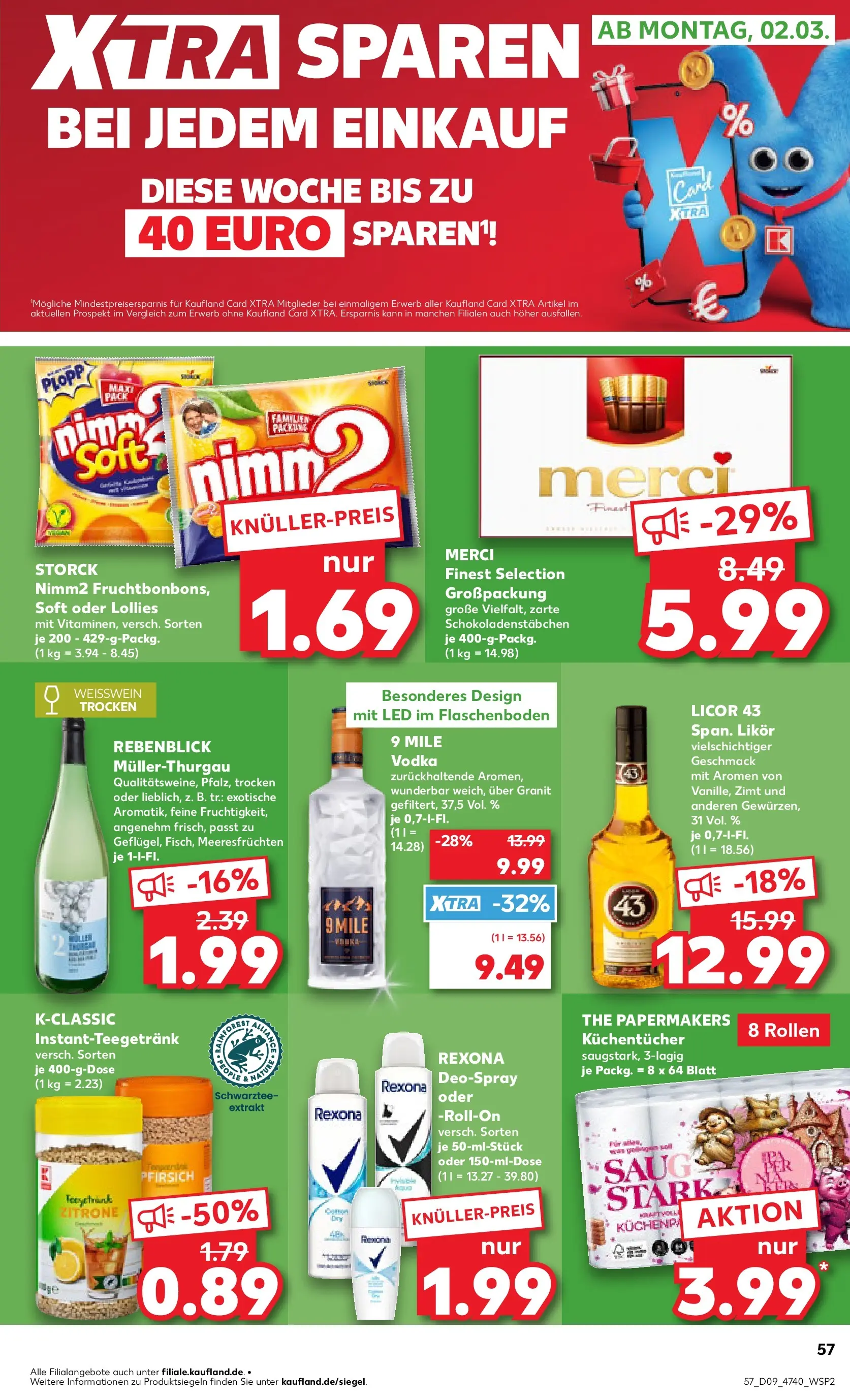 Prospekt Kaufland ab 26.02.2026 » Angebote und Werbung Online | Seite: 57 | Produkte: Merci, Weißwein, Weißwein trocken, Zitrone Prospekt Kaufland ab 26.02.2026 » Angebote Online zum Blättern | Seite: 57 | Produkte: Merci, Weißwein, Weißwein trocken, Zitrone