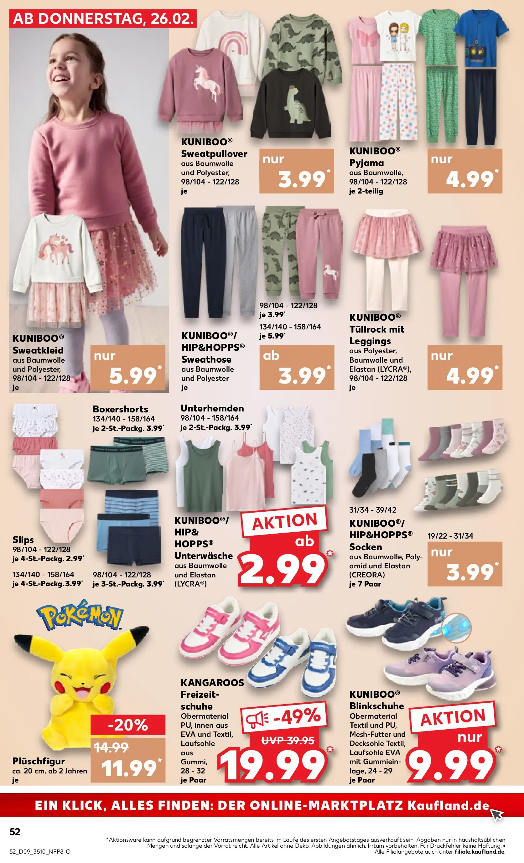 Prospekt Kaufland ab 26.02.2026 » Angebote Online zum Blättern | Seite: 52 | Produkte: Unterwäsche, Socken, Pyjama, Leggings