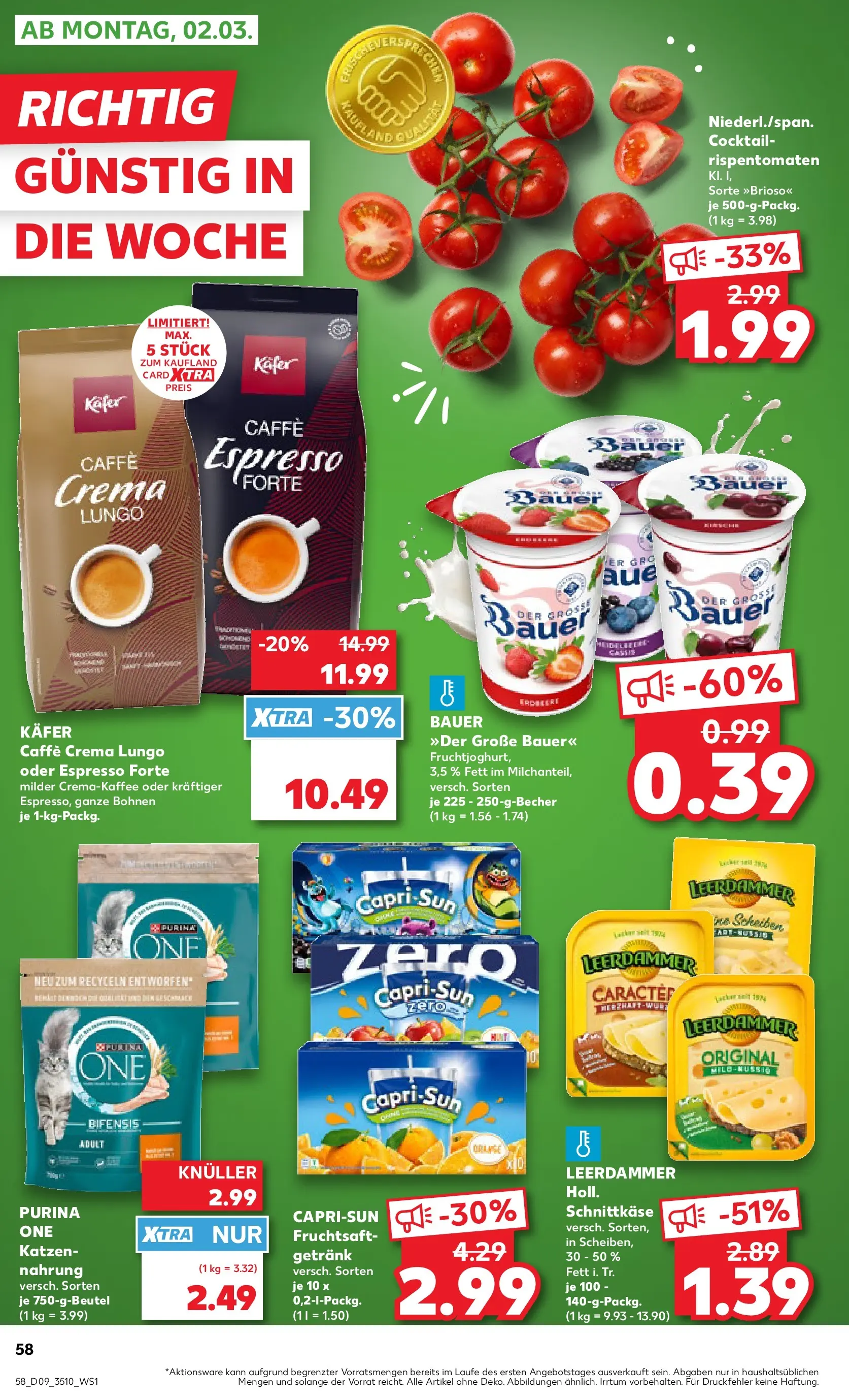 Prospekt Kaufland ab 26.02.2026 » Angebote Online zum Blättern | Seite: 58 | Produkte: Purina one, Capri sun, Leerdammer, Fruchtsaft