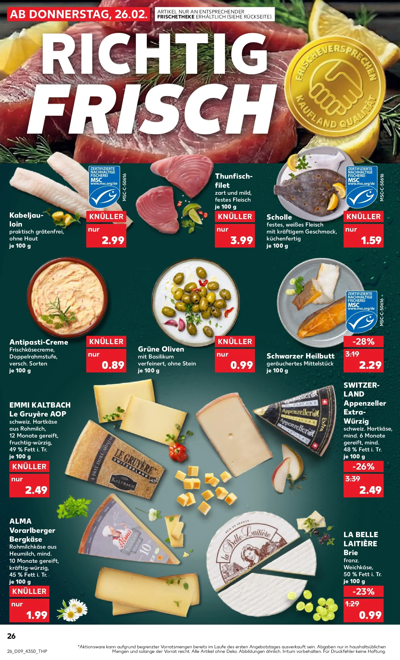 Prospekt Kaufland ab 26.02.2026 » Angebote und Werbung Online | Seite: 26 | Produkte: Thunfisch, Fleisch Prospekt Kaufland ab 26.02.2026 » Angebote Online zum Blättern | Seite: 26 | Produkte: Thunfisch, Fleisch