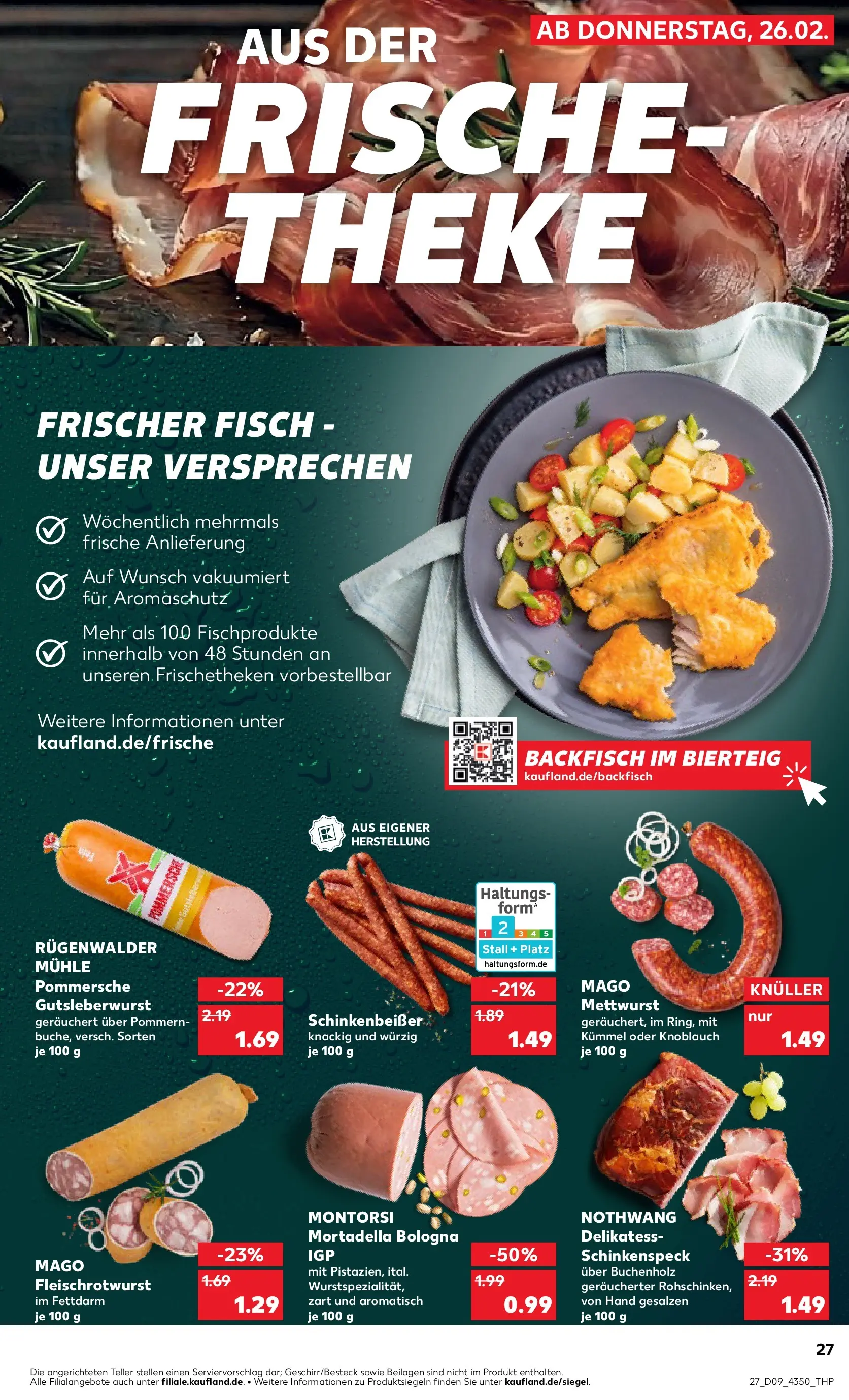 Prospekt Kaufland ab 26.02.2026 » Angebote und Werbung Online | Seite: 27 | Produkte: Mühle, Theke, Fisch, Knoblauch Prospekt Kaufland ab 26.02.2026 » Angebote Online zum Blättern | Seite: 27 | Produkte: Mühle, Theke, Fisch, Knoblauch