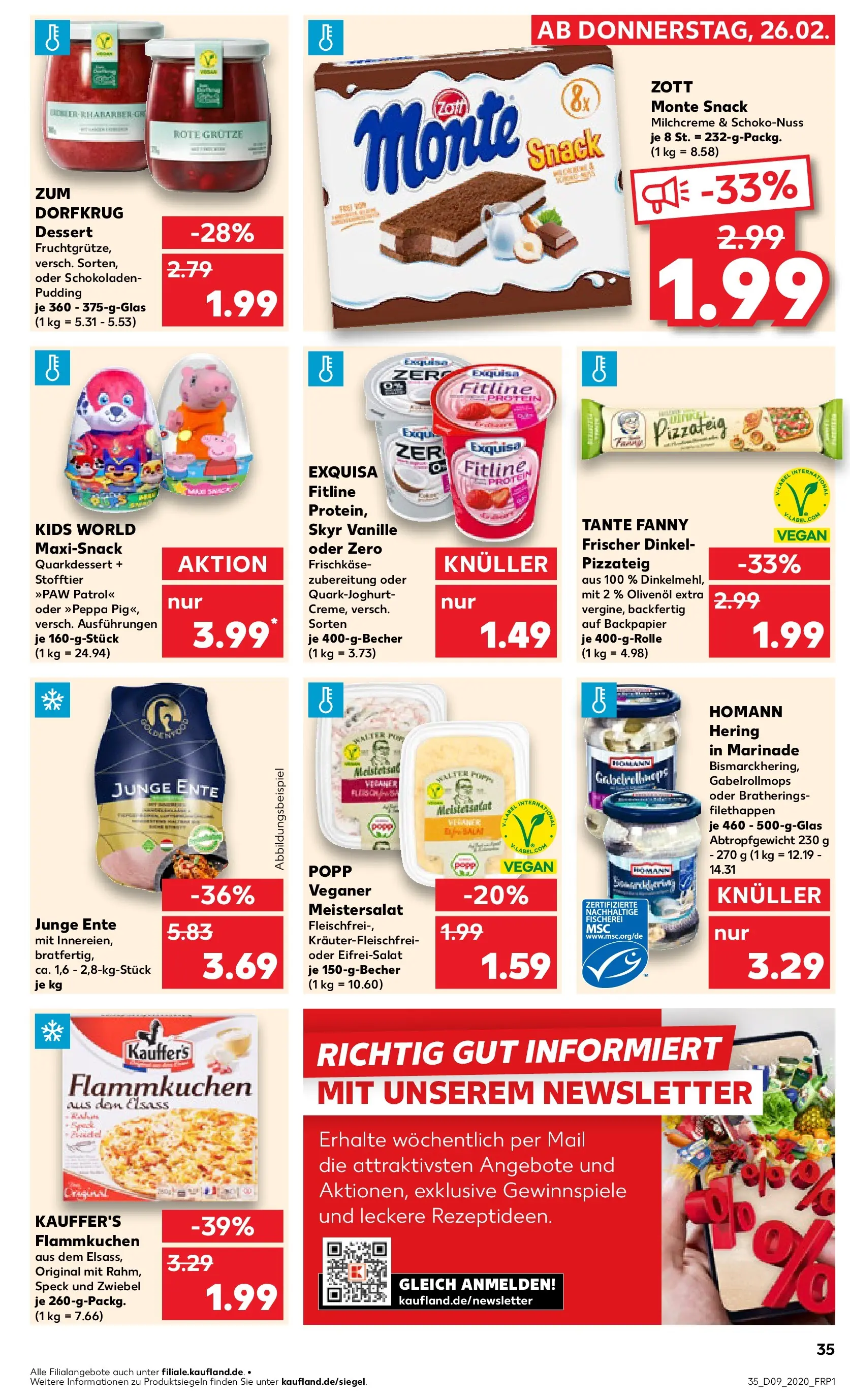 Prospekt Kaufland ab 26.02.2026 » Angebote Online zum Blättern | Seite: 35 | Produkte: Skyr, Exquisa, Pizza, Frischkase