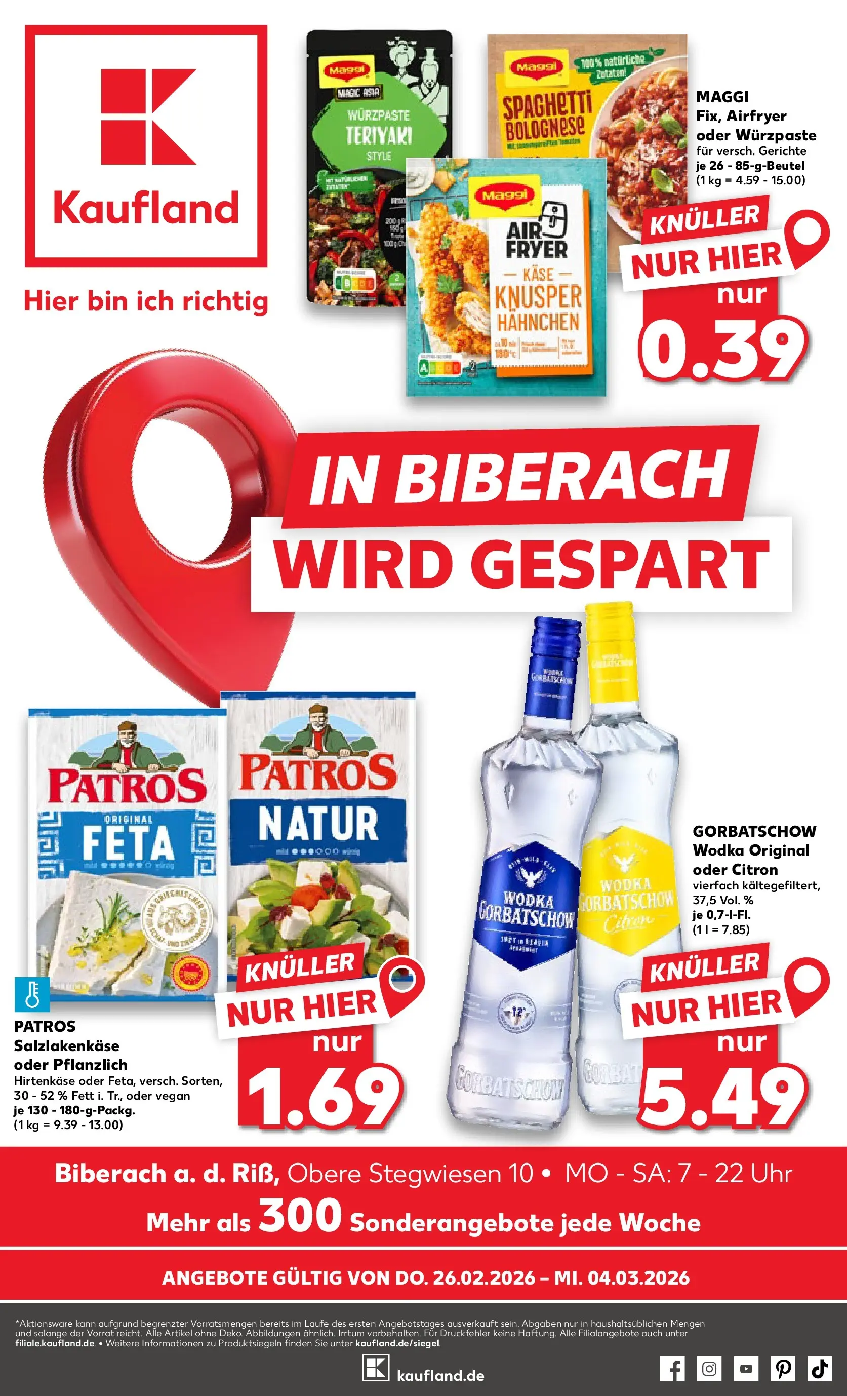 Prospekt Kaufland ab 26.02.2026 » Angebote und Werbung Online | Seite: 1 | Produkte: Hahnchen, Käse, Wodka, Uhr Prospekt Kaufland ab 26.02.2026 » Angebote Online zum Blättern | Seite: 1 | Produkte: Hahnchen, Käse, Wodka, Uhr
