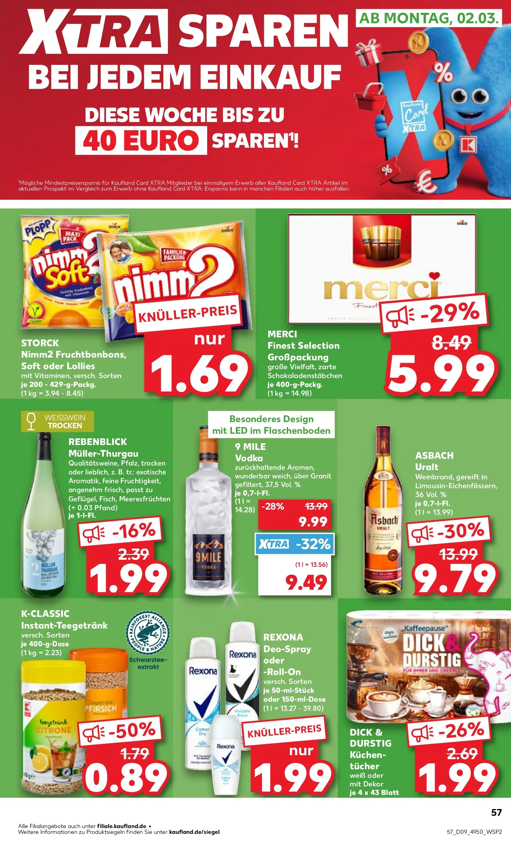 Prospekt Kaufland ab 26.02.2026 » Angebote Online zum Blättern | Seite: 57 | Produkte: Zitrone, Vodka, Kuchen, Asbach