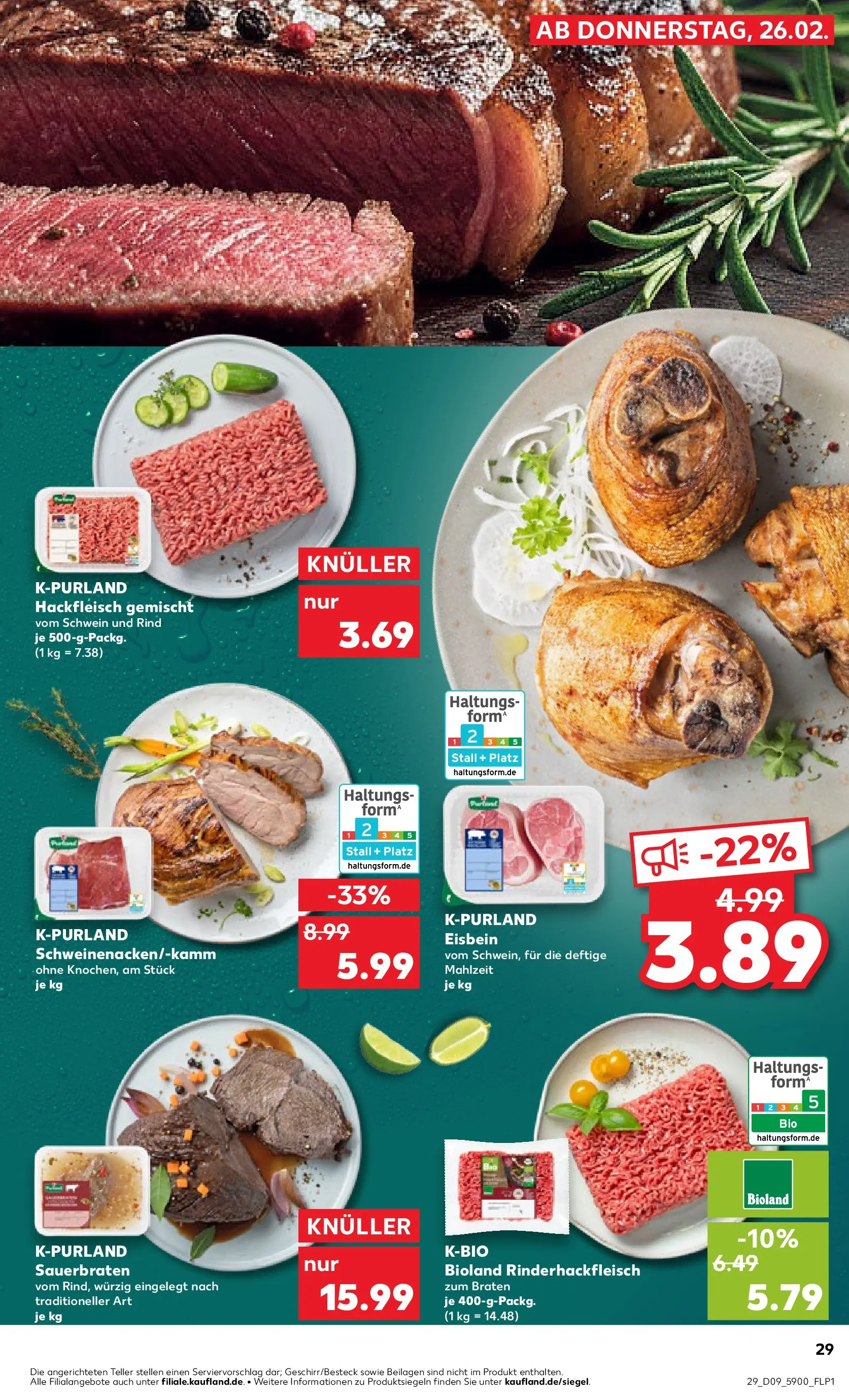 Prospekt Kaufland ab 26.02.2026 » Angebote Online zum Blättern | Seite: 29 | Produkte: Hackfleisch