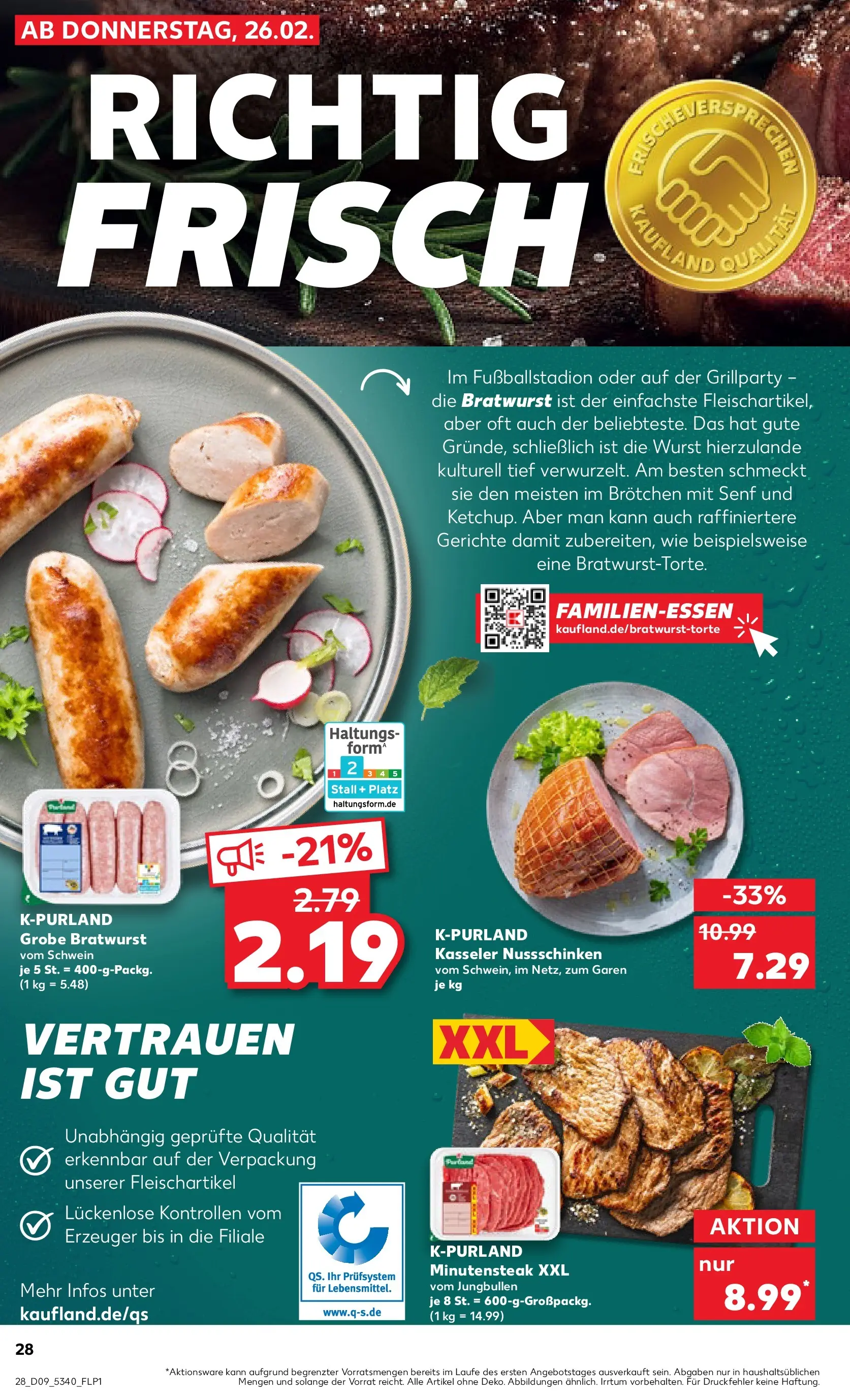 Prospekt Kaufland ab 26.02.2026 » Angebote Online zum Blättern | Seite: 28 | Produkte: Bratwurst, Wurst