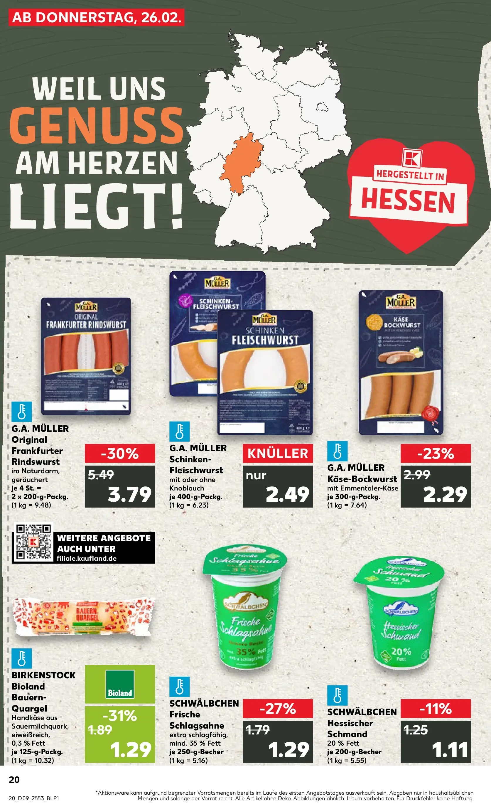 Prospekt Kaufland ab 26.02.2026 » Angebote und Werbung Online | Seite: 20 | Produkte: Bockwurst, Käse, Knoblauch, Schinken Prospekt Kaufland ab 26.02.2026 » Angebote Online zum Blättern | Seite: 20 | Produkte: Bockwurst, Käse, Knoblauch, Schinken