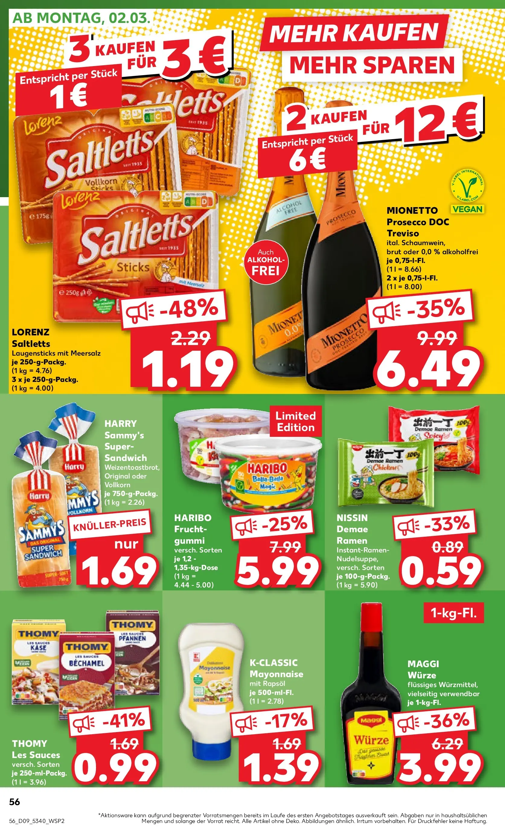 Prospekt Kaufland ab 26.02.2026 » Angebote und Werbung Online | Seite: 56 | Produkte: Thomy les sauces, Haribo, Käse, Rapsöl Prospekt Kaufland ab 26.02.2026 » Angebote Online zum Blättern | Seite: 56 | Produkte: Thomy les sauces, Haribo, Käse, Rapsöl