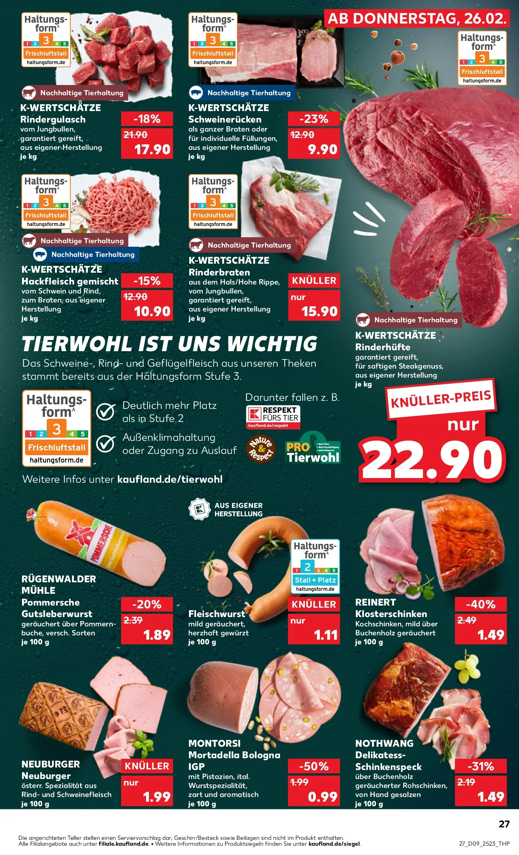 Prospekt Kaufland ab 26.02.2026 » Angebote und Werbung Online | Seite: 27 | Produkte: Rinderbraten, Mühle, Schweinerucken, Schweinefleisch Prospekt Kaufland ab 26.02.2026 » Angebote Online zum Blättern | Seite: 27 | Produkte: Rinderbraten, Mühle, Schweinerucken, Schweinefleisch