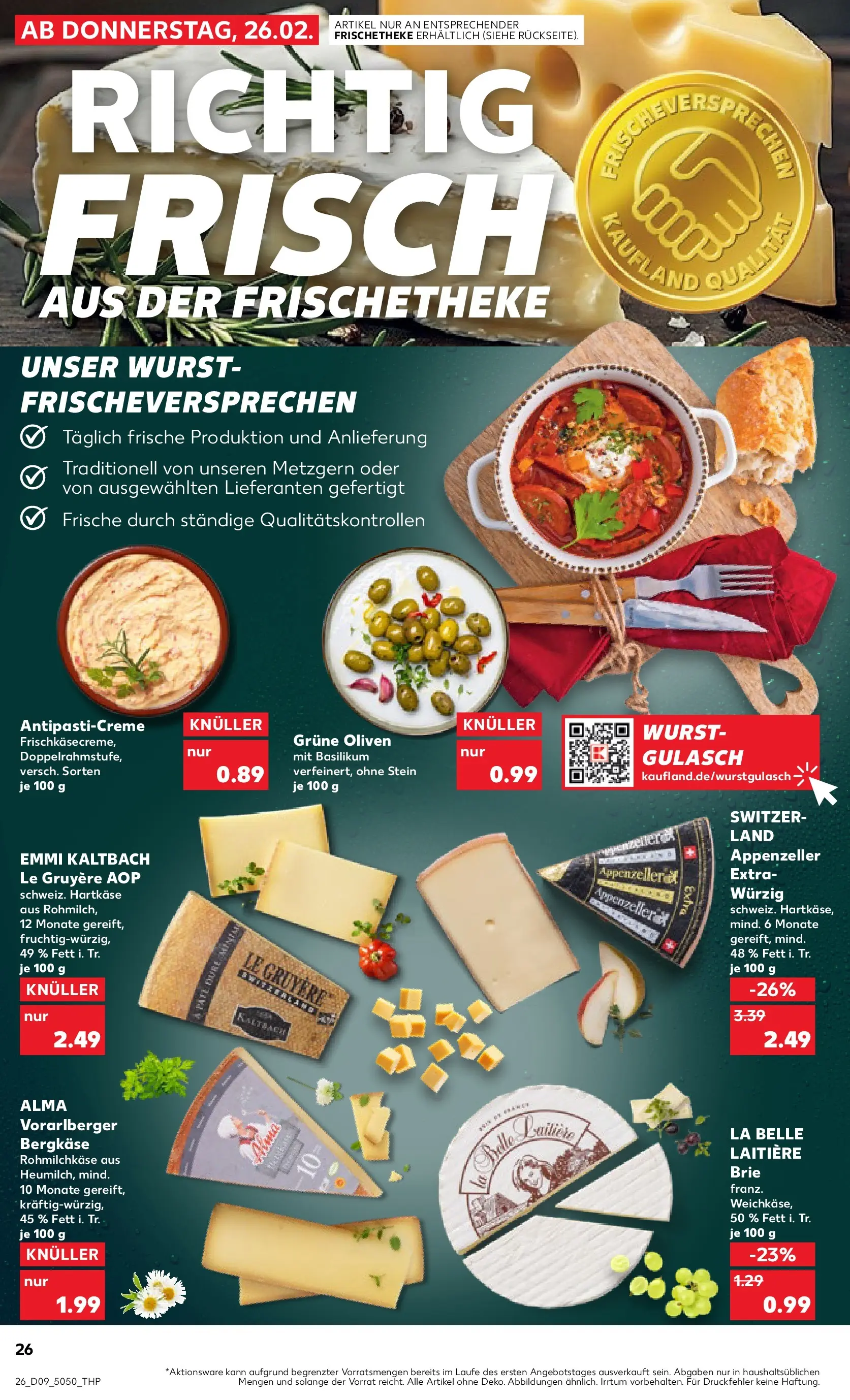 Prospekt Kaufland ab 26.02.2026 » Angebote Online zum Blättern | Seite: 26 | Produkte: Gulasch, Wurst