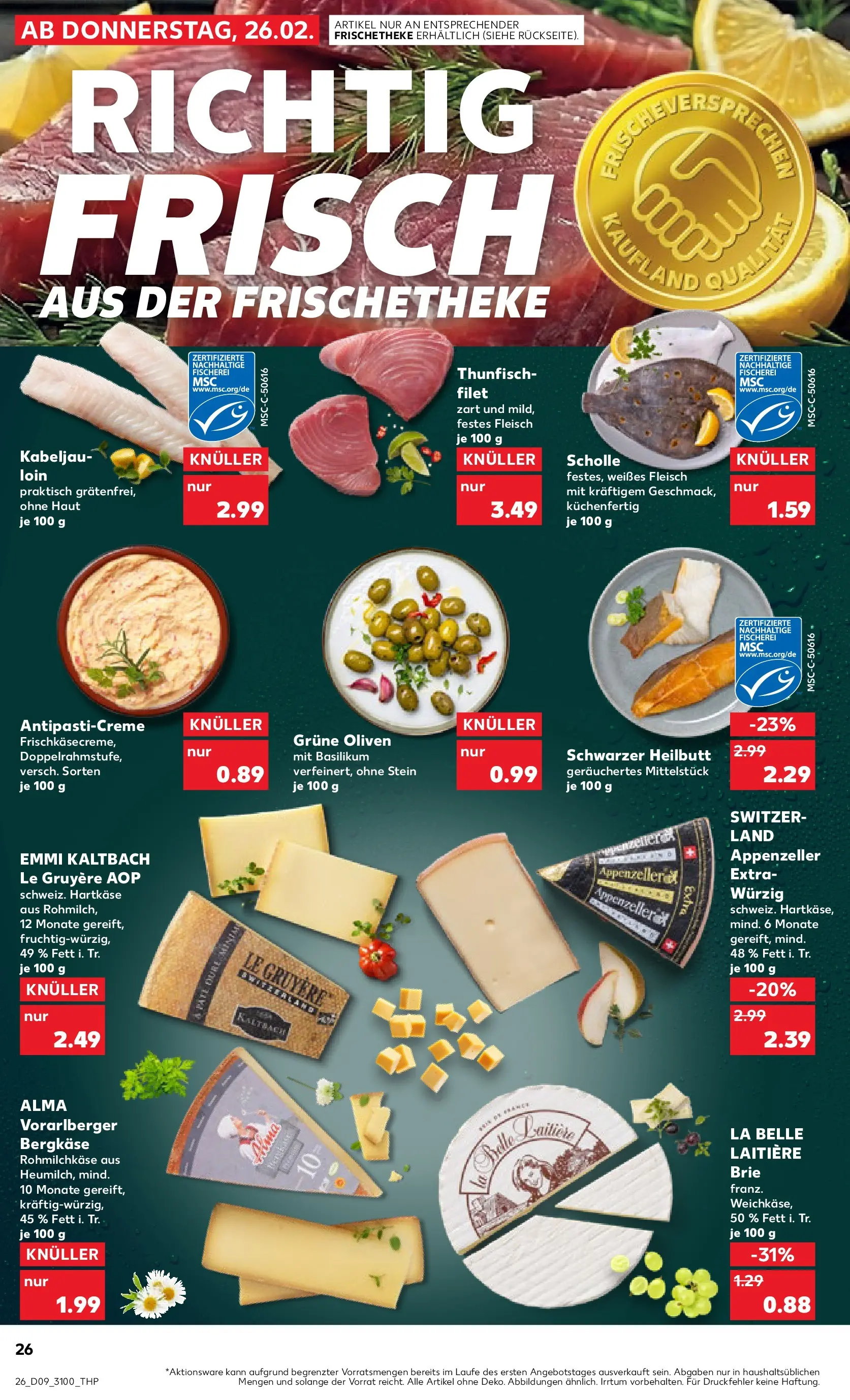 Prospekt Kaufland ab 26.02.2026 » Angebote Online zum Blättern | Seite: 26 | Produkte: Thunfisch, Fleisch