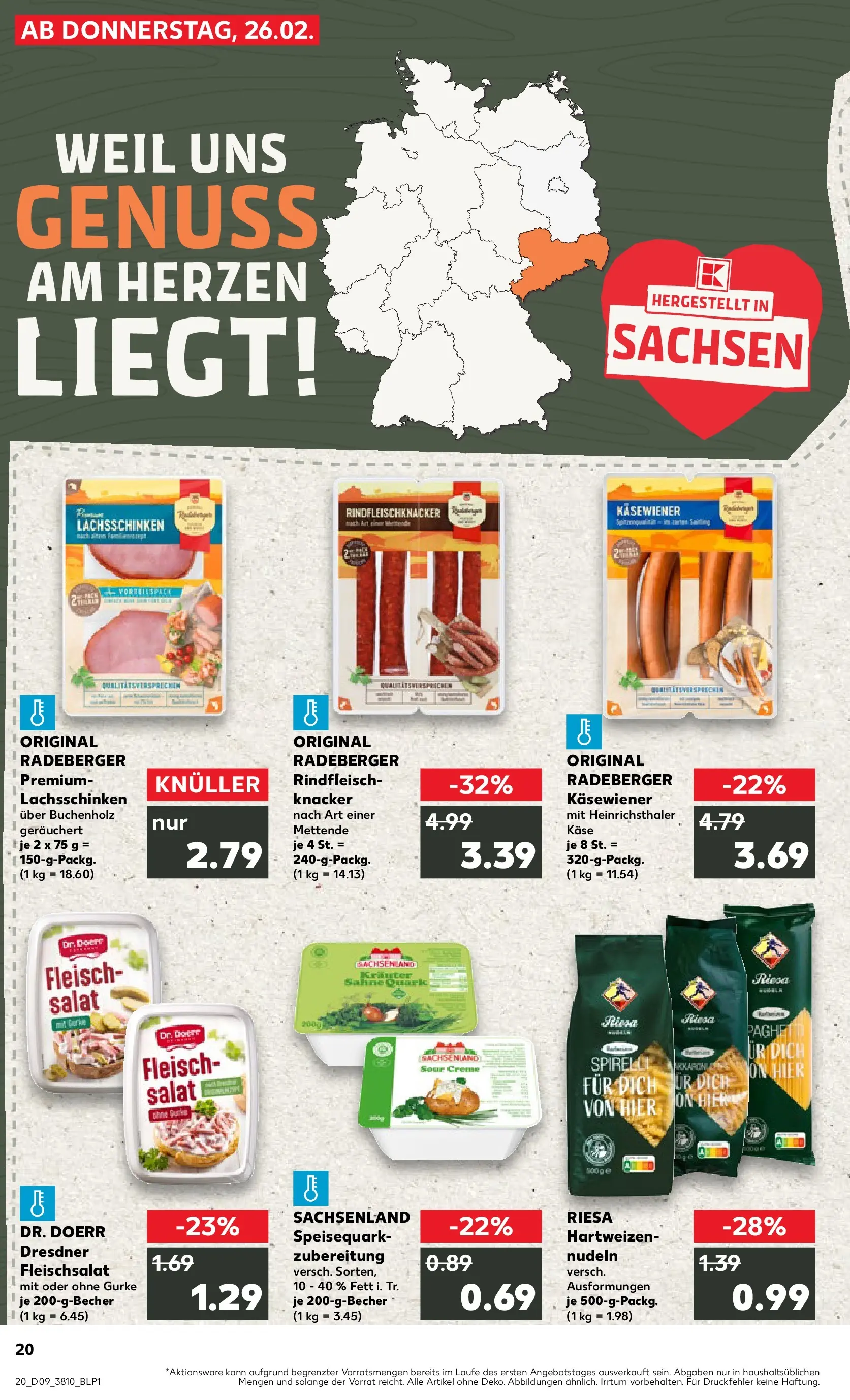 Prospekt Kaufland ab 26.02.2026 » Angebote Online zum Blättern | Seite: 20 | Produkte: Quark, Käse, Creme, Fleisch