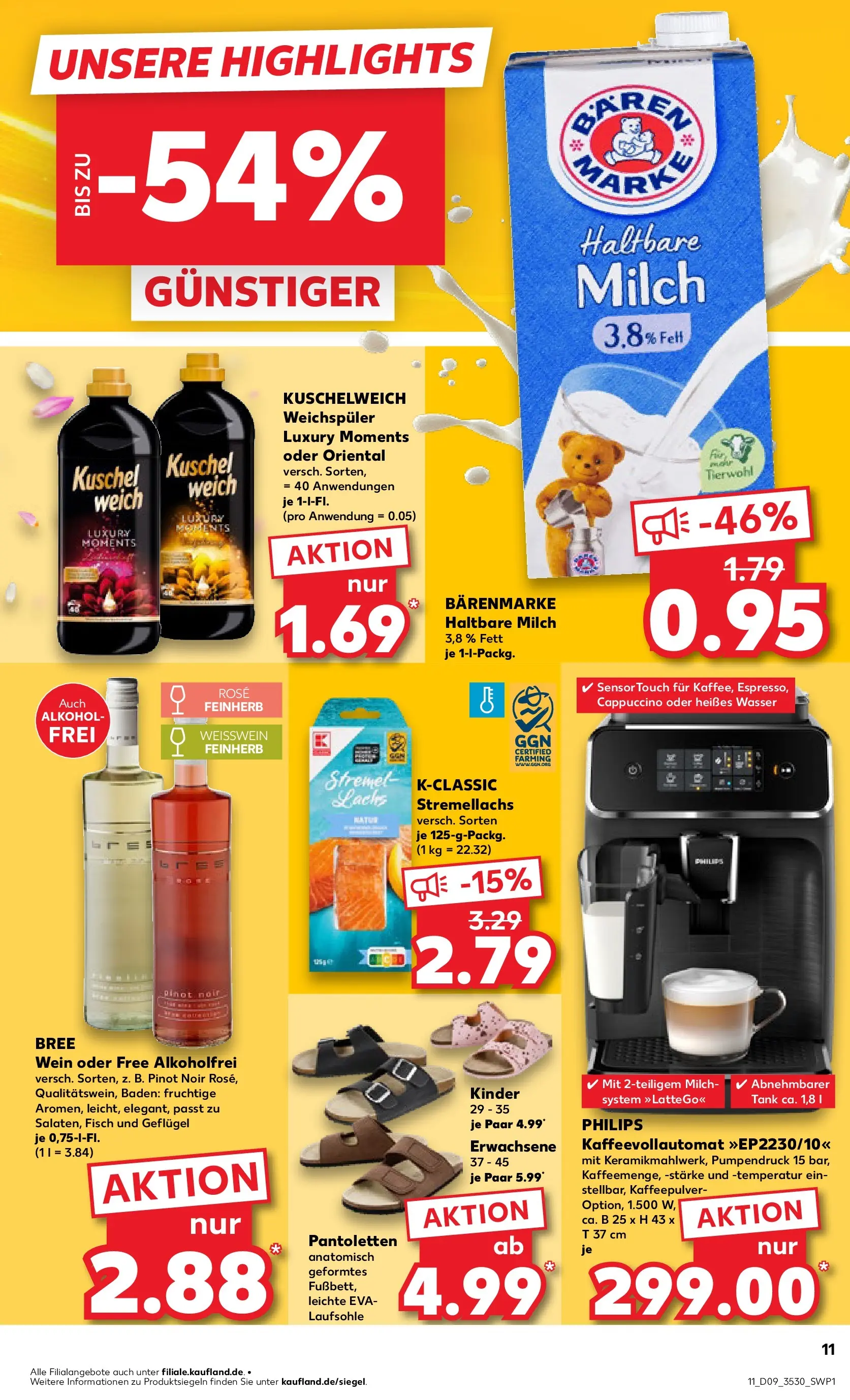 Prospekt Kaufland ab 26.02.2026 » Angebote und Werbung Online | Seite: 11 | Produkte: Haltbare milch, Kuschelweich, Lachs, Wasser Prospekt Kaufland ab 26.02.2026 » Angebote Online zum Blättern | Seite: 11 | Produkte: Haltbare milch, Kuschelweich, Lachs, Wasser