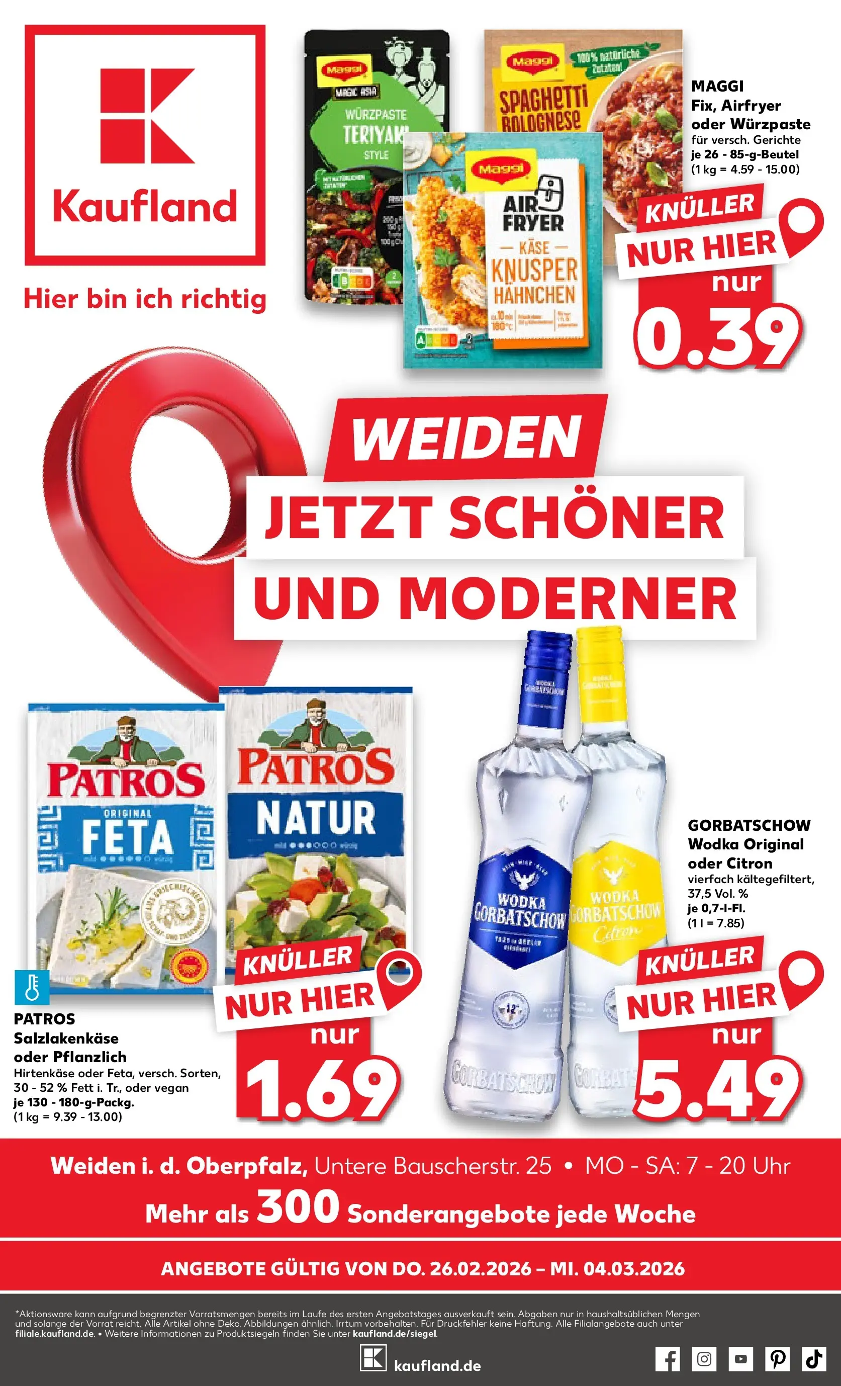 Prospekt Kaufland ab 26.02.2026 » Angebote Online zum Blättern | Seite: 1 | Produkte: Maggi, Käse, Wodka, Uhr
