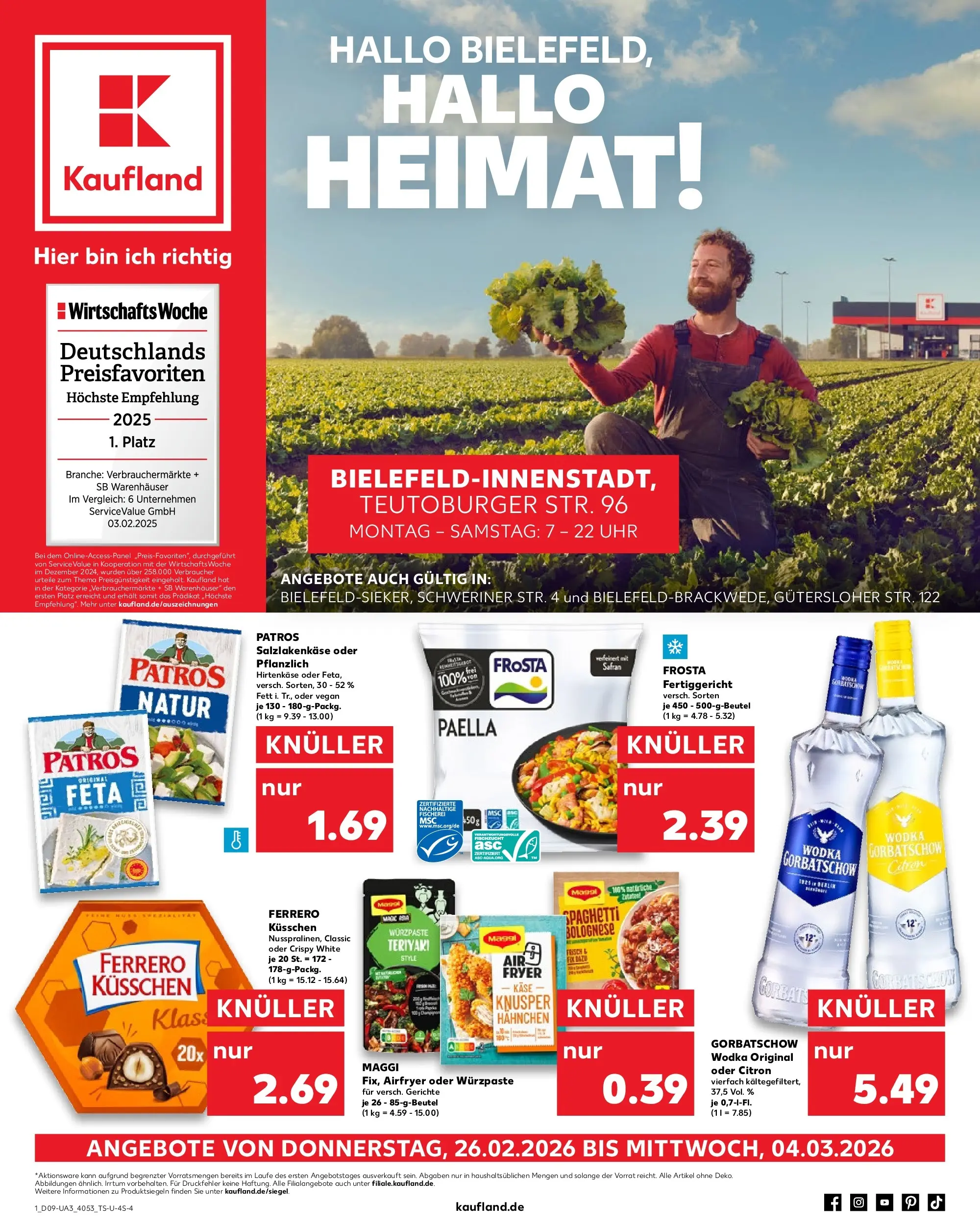 Prospekt Kaufland ab 26.02.2026 » Angebote und Werbung Online | Seite: 1 | Produkte: Maggi, Käse, Patros, Uhr Prospekt Kaufland ab 26.02.2026 » Angebote Online zum Blättern | Seite: 1 | Produkte: Maggi, Käse, Patros, Uhr