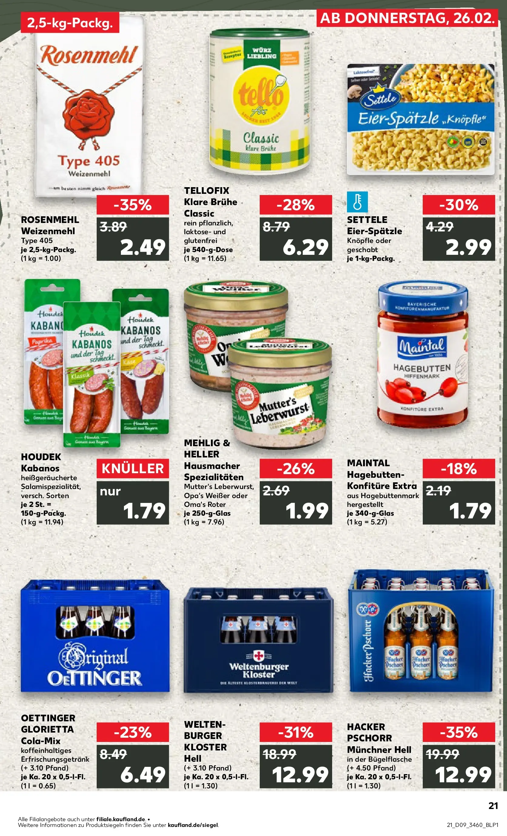 Prospekt Kaufland ab 26.02.2026 » Angebote Online zum Blättern | Seite: 37 | Produkte: Cola, Weizenmehl, Oettinger, Paprika