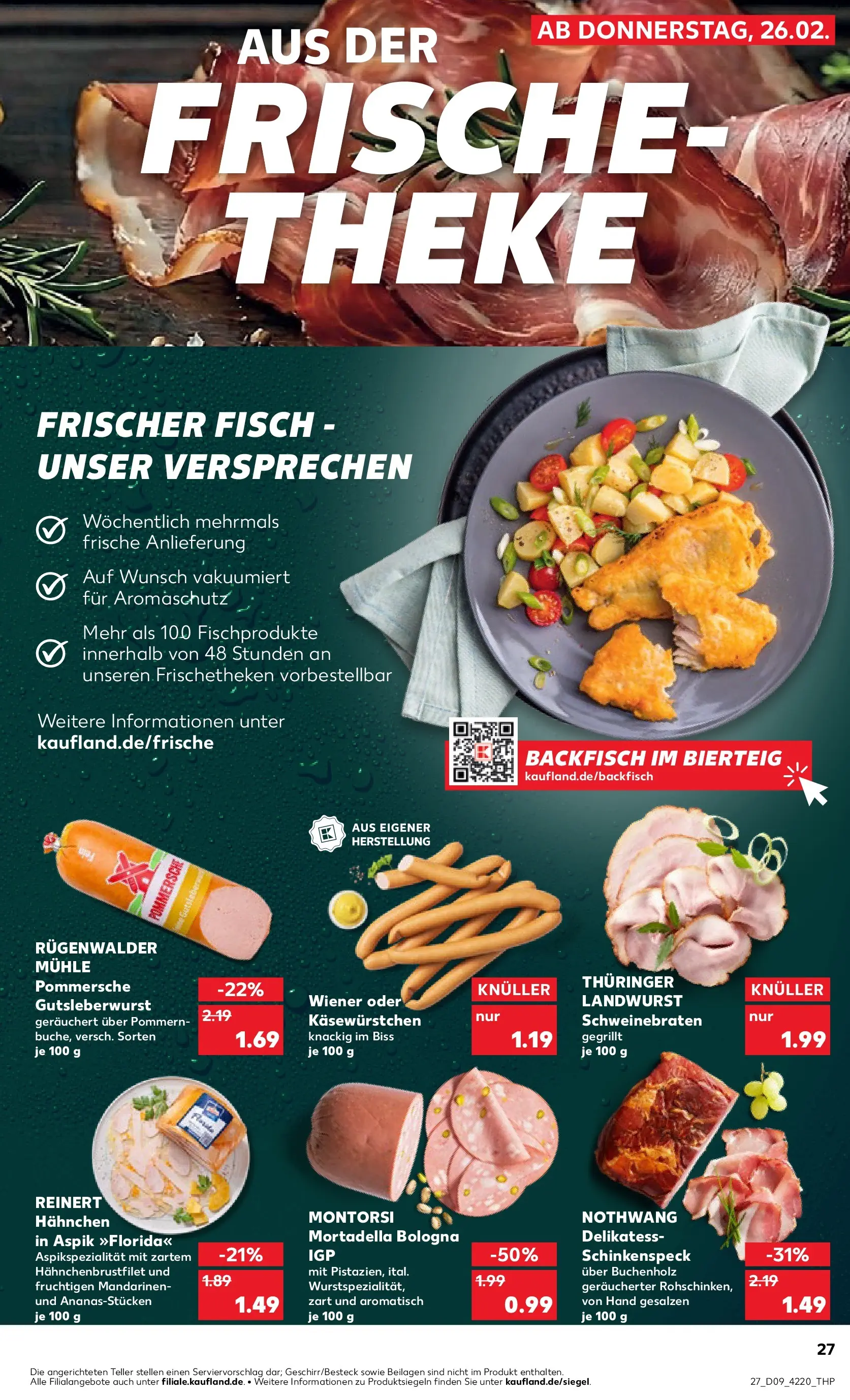 Prospekt Kaufland ab 26.02.2026 » Angebote Online zum Blättern | Seite: 27 | Produkte: Mühle, Theke, Mandarinen, Fisch