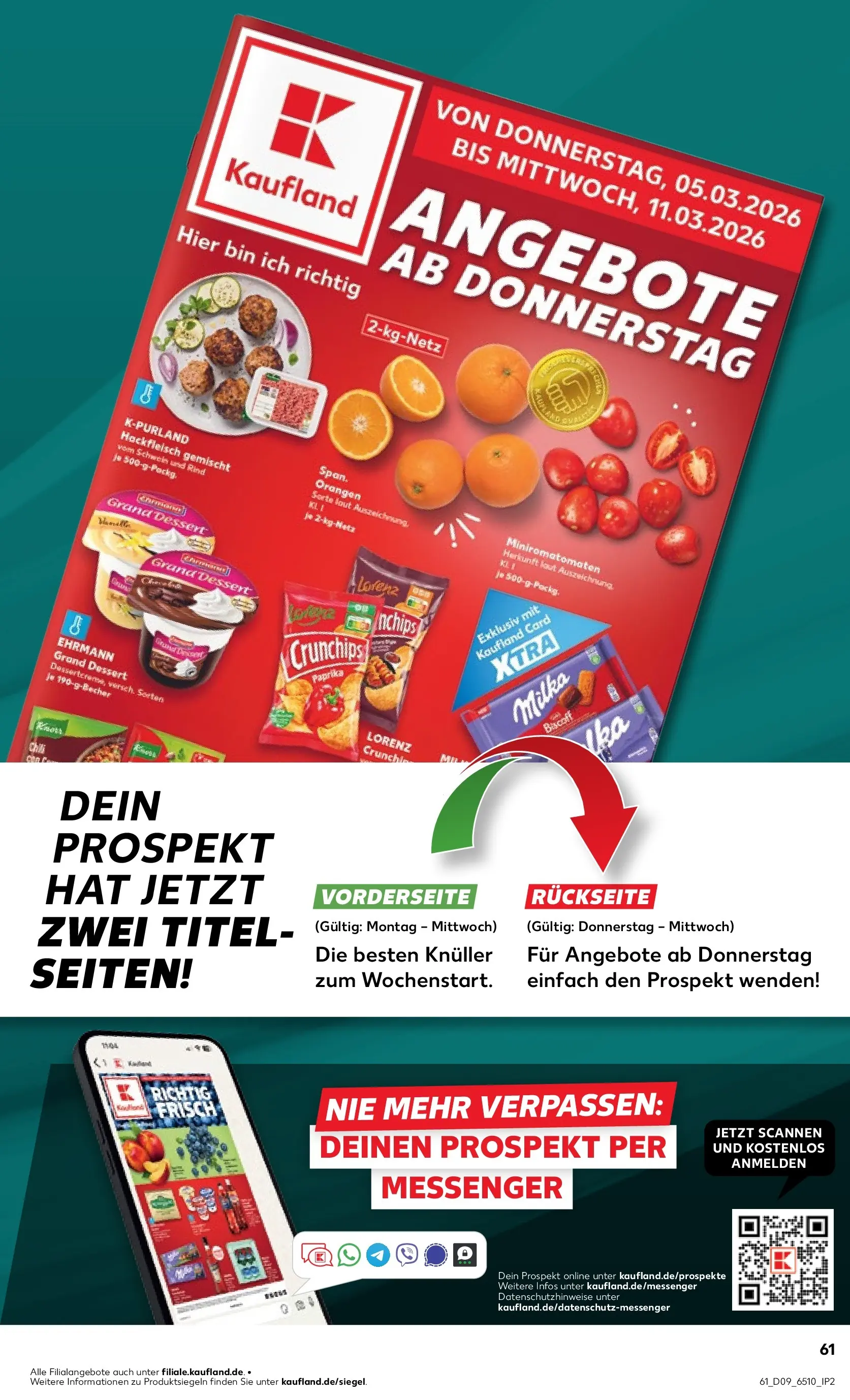 Prospekt Kaufland ab 26.02.2026 » Angebote und Werbung Online | Seite: 65 | Produkte: Paprika, Lorenz crunchips, Chips, Hackfleisch Prospekt Kaufland ab 26.02.2026 » Angebote Online zum Blättern | Seite: 65 | Produkte: Paprika, Lorenz crunchips, Chips, Hackfleisch