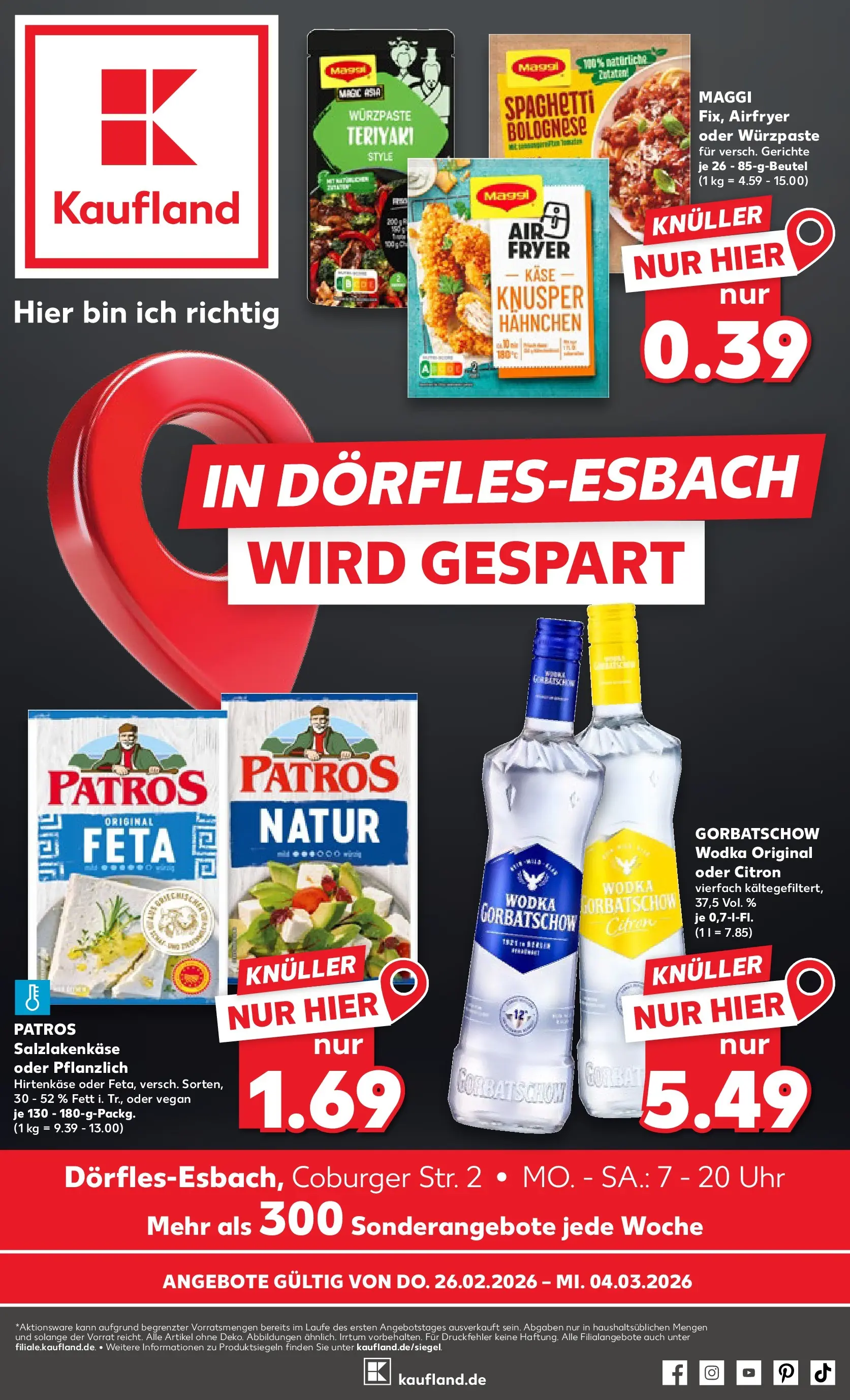 Prospekt Kaufland ab 26.02.2026 » Angebote und Werbung Online | Seite: 1 | Produkte: Hahnchen, Maggi, Vodka, Uhr Prospekt Kaufland ab 26.02.2026 » Angebote Online zum Blättern | Seite: 1 | Produkte: Hahnchen, Maggi, Vodka, Uhr