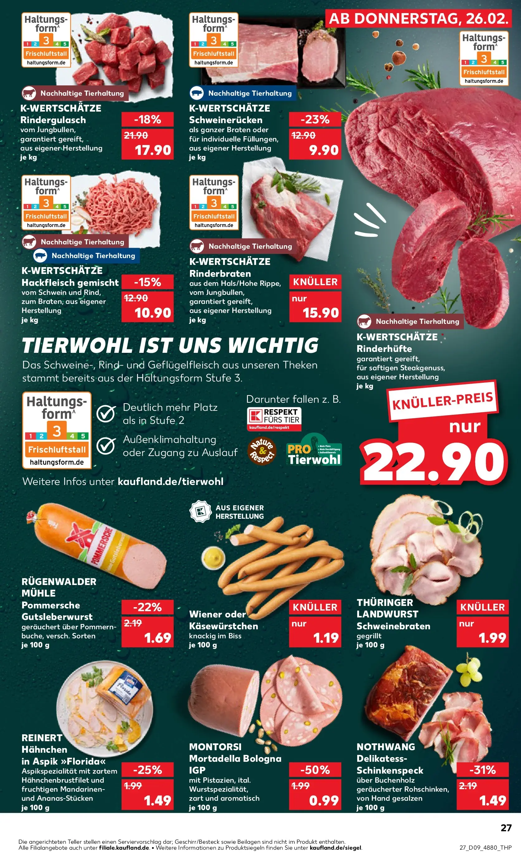 Prospekt Kaufland ab 26.02.2026 » Angebote und Werbung Online | Seite: 27 | Produkte: Rindergulasch, Mühle, Hahnchen, Mandarinen Prospekt Kaufland ab 26.02.2026 » Angebote Online zum Blättern | Seite: 27 | Produkte: Rindergulasch, Mühle, Hahnchen, Mandarinen