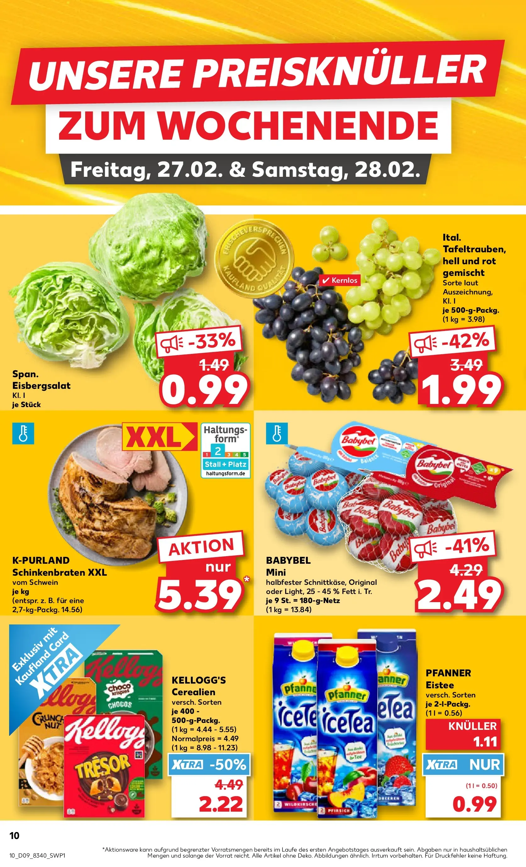 Prospekt Kaufland ab 26.02.2026 » Angebote Online zum Blättern | Seite: 10 | Produkte: Kellogg's, Eisbergsalat, Pfirsich, Babybel