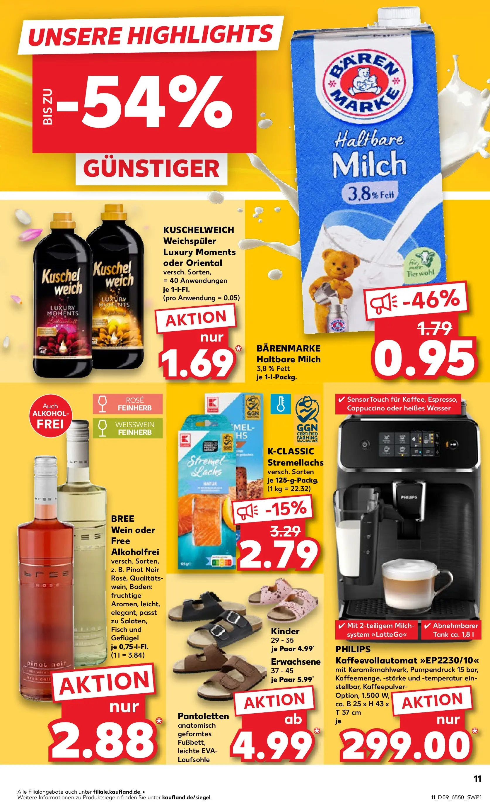 Prospekt Kaufland ab 26.02.2026 » Angebote Online zum Blättern | Seite: 11 | Produkte: Lachs, Wasser, Wein, Kaffeevollautomat