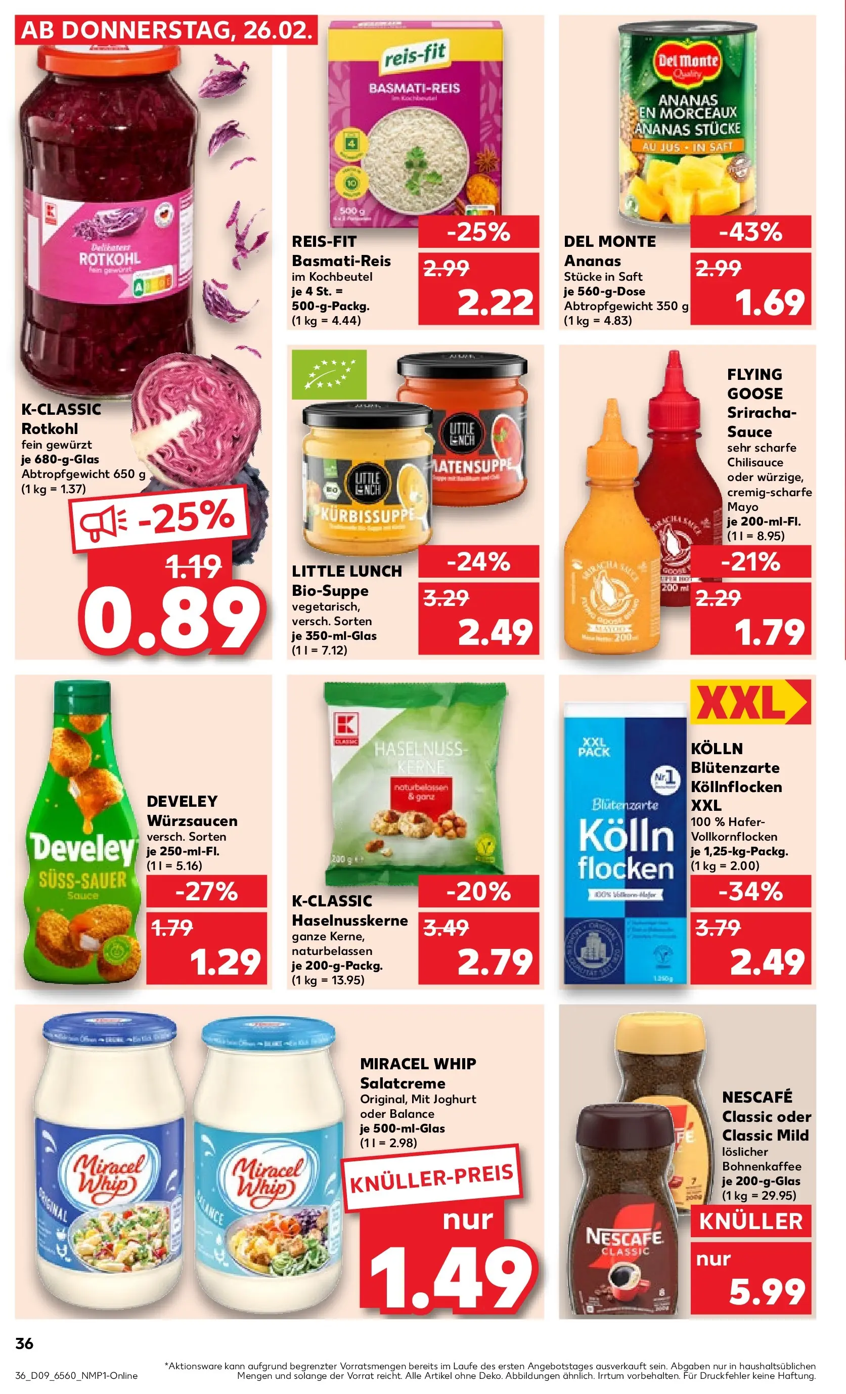 Prospekt Kaufland ab 26.02.2026 » Angebote Online zum Blättern | Seite: 40 | Produkte: Nescafe, Basmatireis, Nescafe classic, Chili