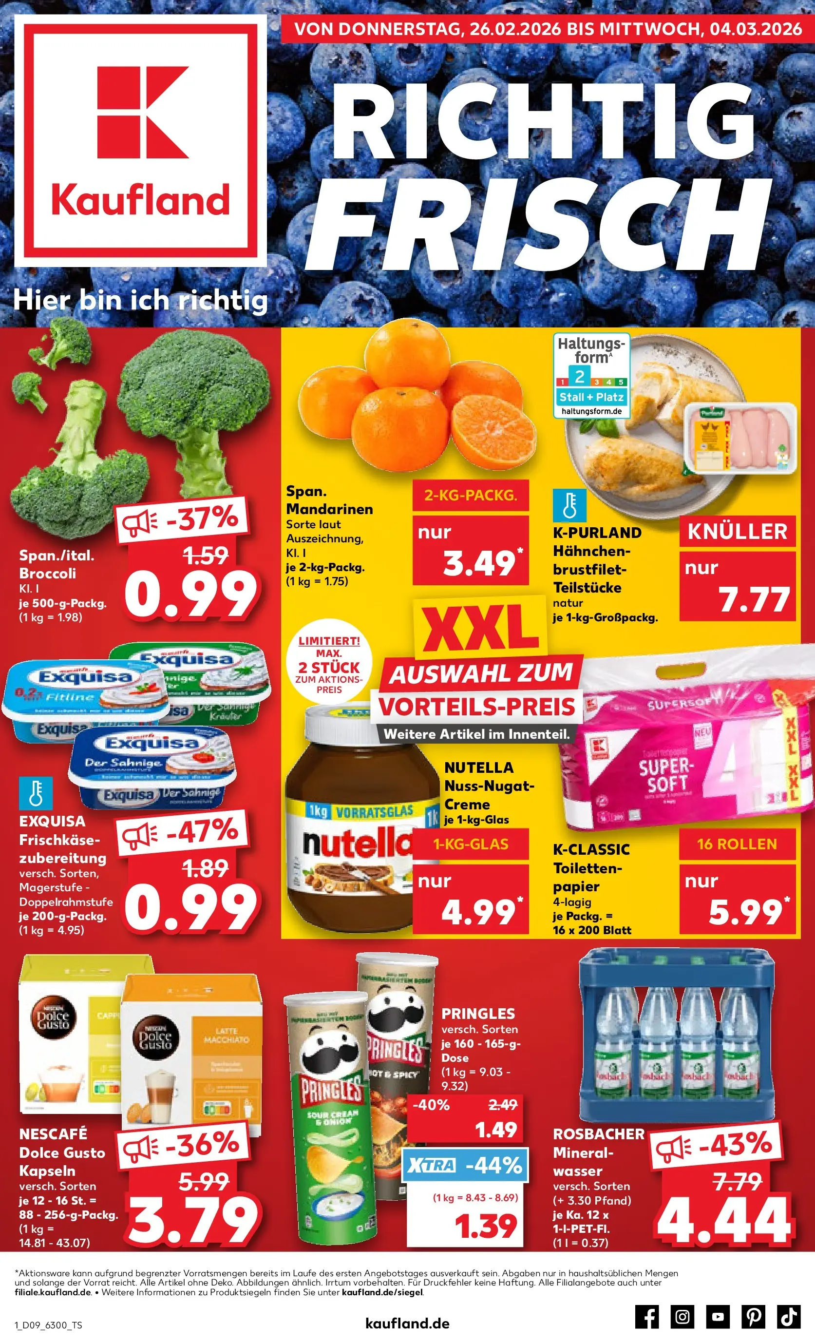 Prospekt Kaufland ab 26.02.2026 » Angebote und Werbung Online | Seite: 1 | Produkte: Creme, Wasser, Chips, Dolce gusto Prospekt Kaufland ab 26.02.2026 » Angebote Online zum Blättern | Seite: 1 | Produkte: Creme, Wasser, Chips, Dolce gusto