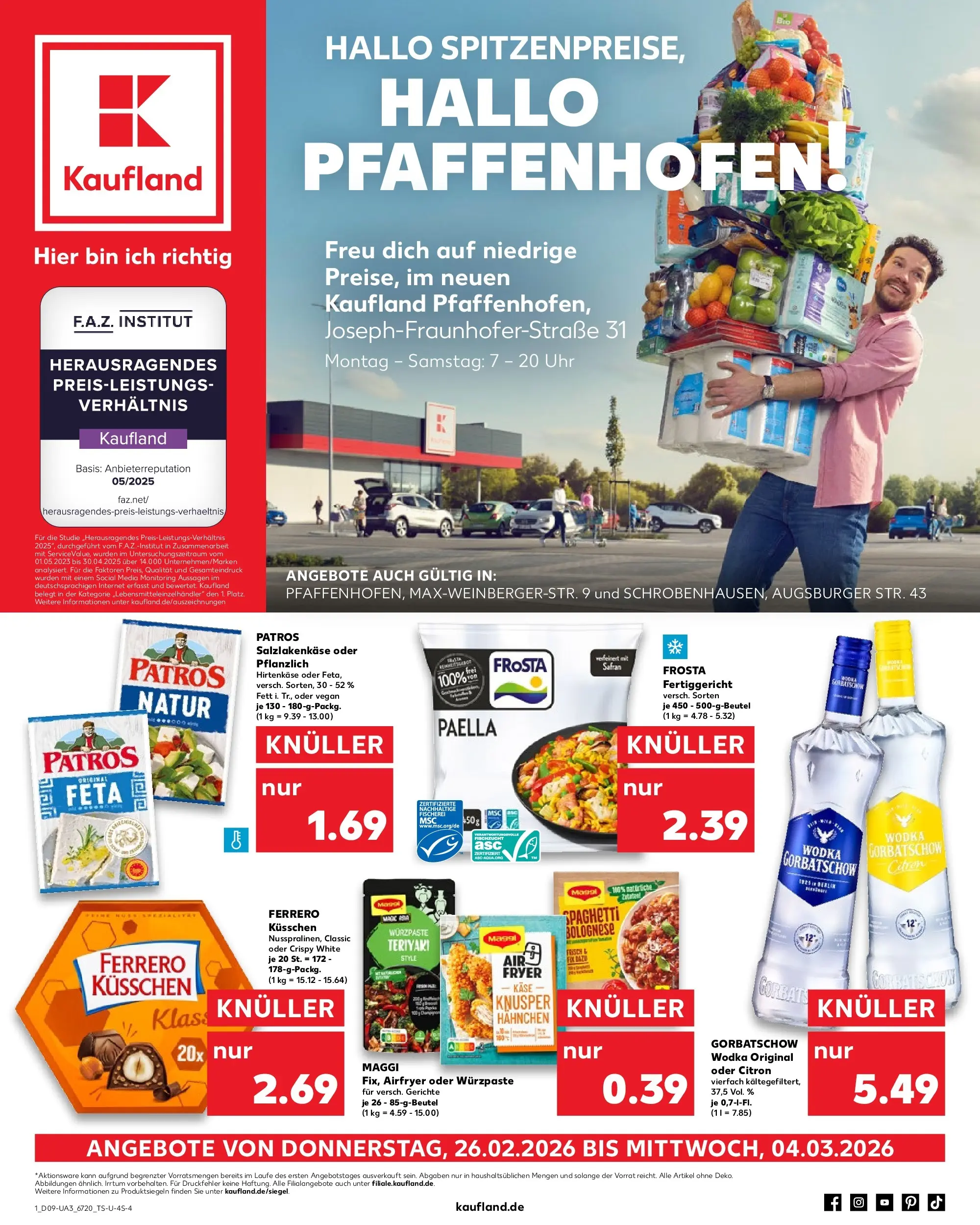 Prospekt Kaufland ab 26.02.2026 » Angebote und Werbung Online | Seite: 1 | Produkte: Maggi, Feta, Käse, Vodka Prospekt Kaufland ab 26.02.2026 » Angebote Online zum Blättern | Seite: 1 | Produkte: Maggi, Feta, Käse, Vodka